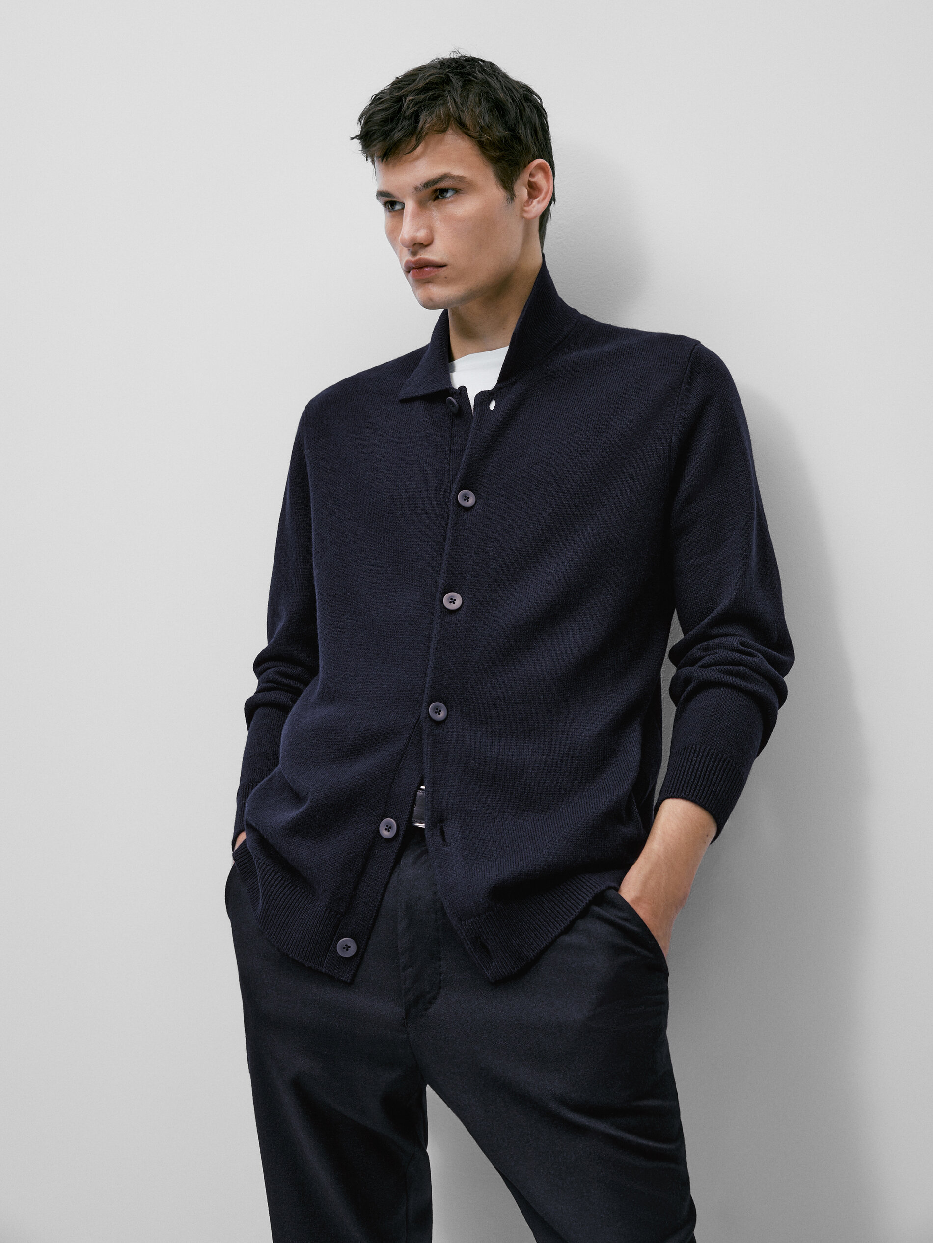 Polo collar button up sweater cheap
