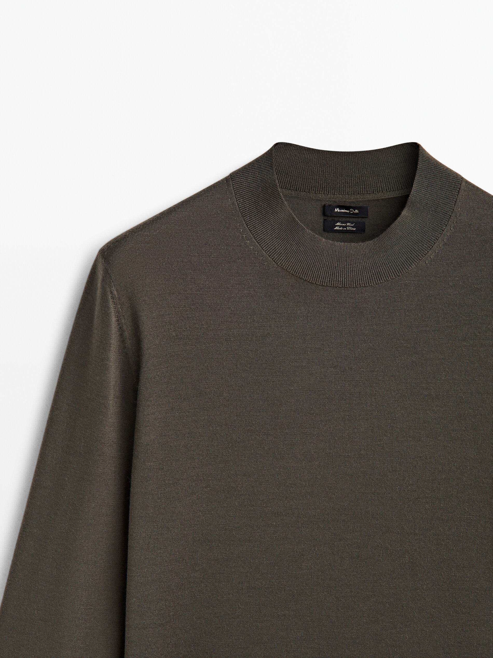 Mens wool mock sale neck sweater