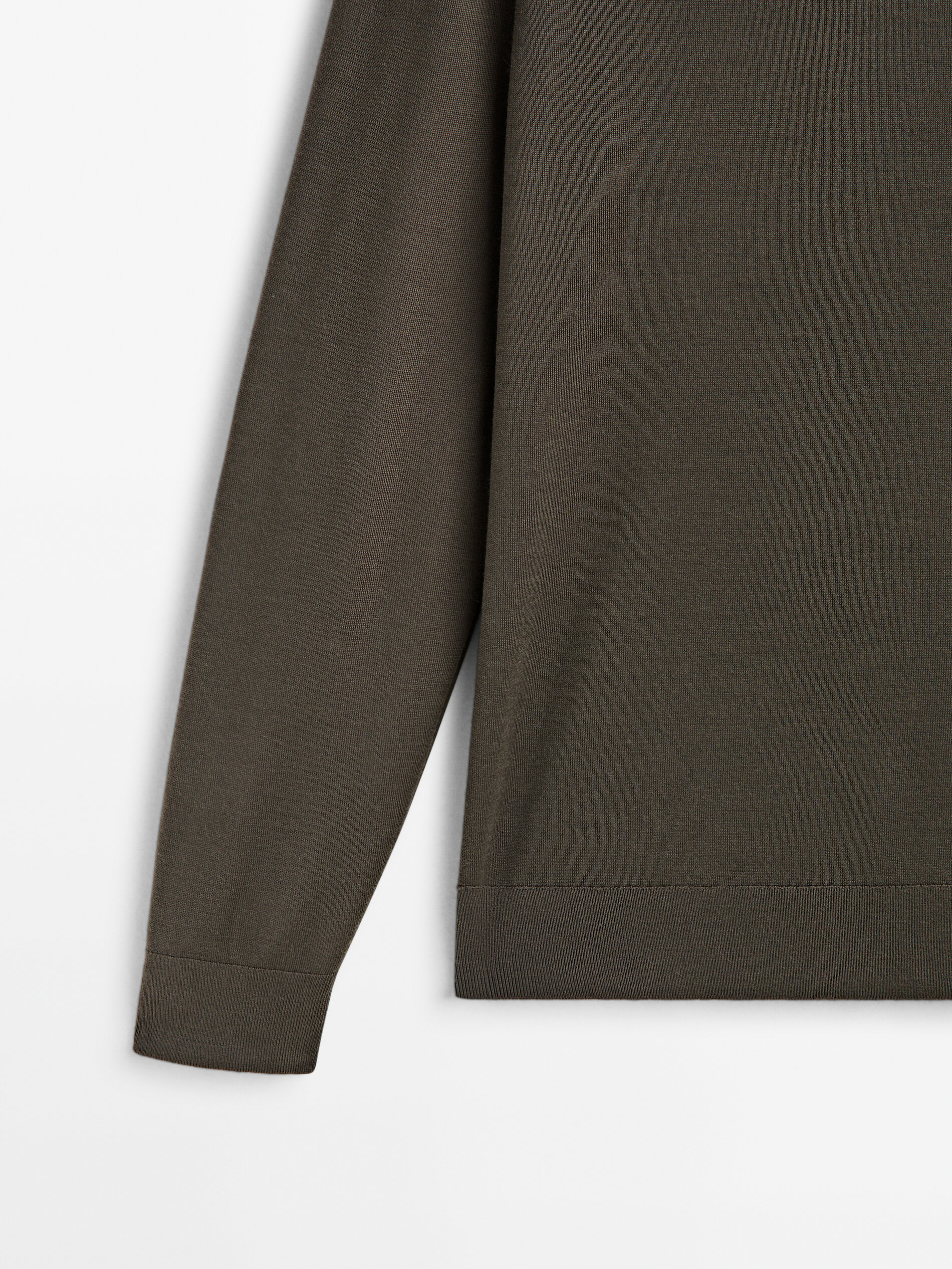 Merino wool mock turtleneck sweater Khaki Charcoal Navy Blue
