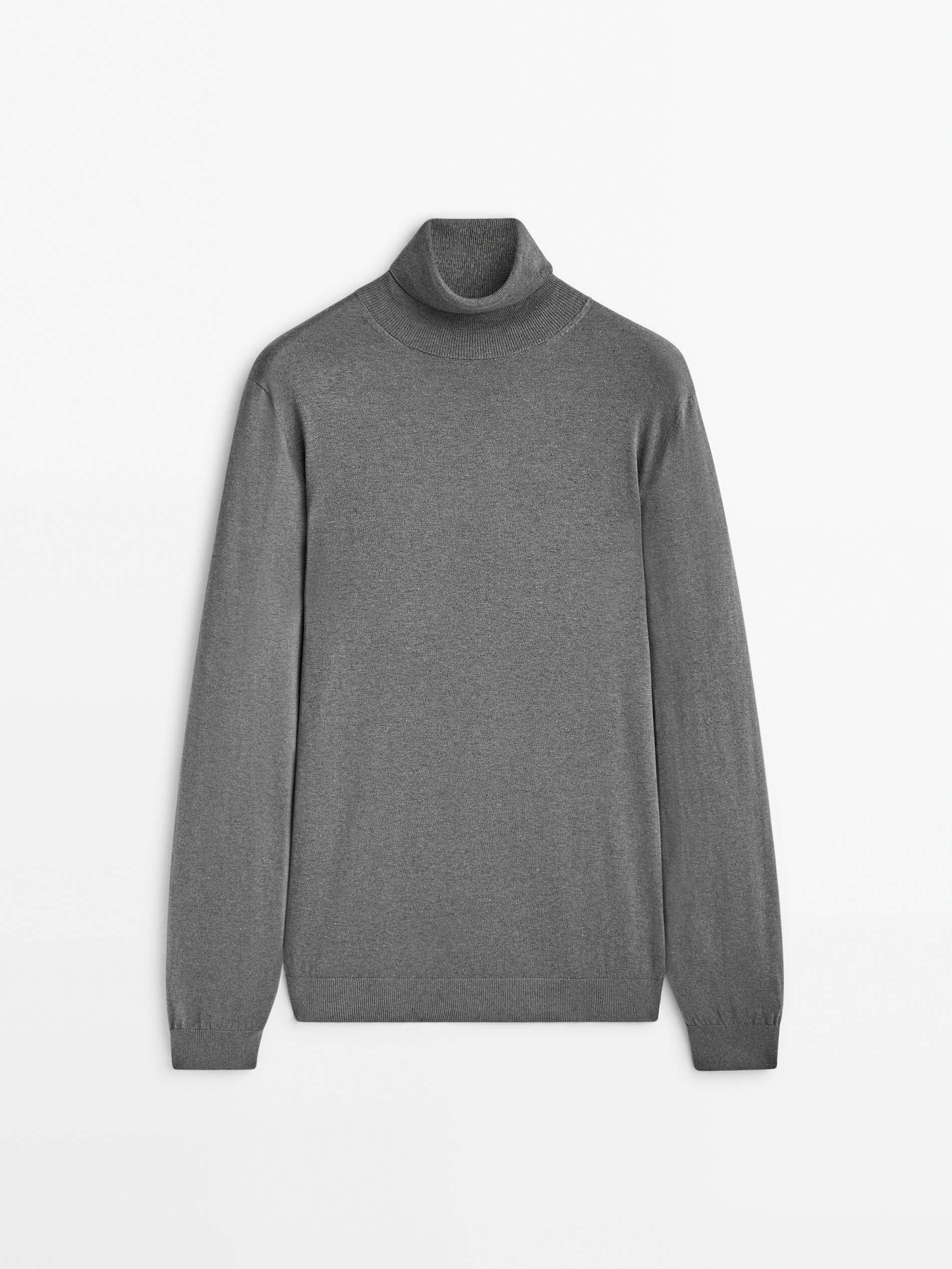 High neck cotton, cashmere and silk blend sweater - Massimo Dutti