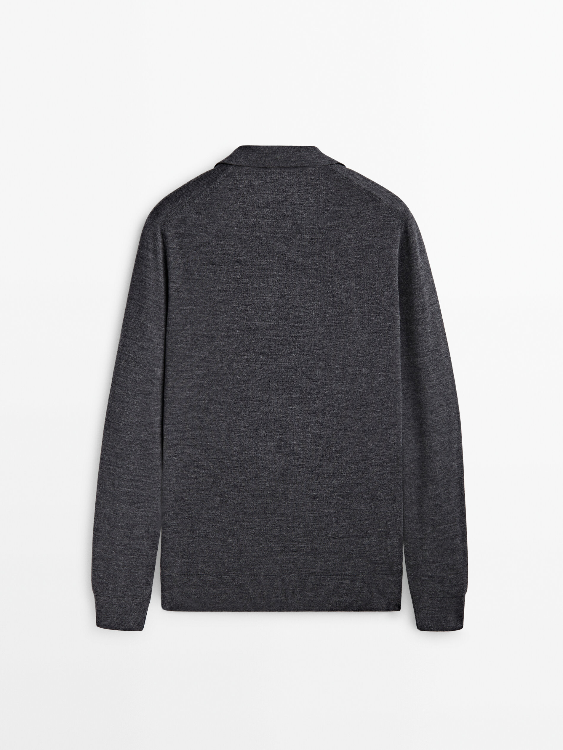 Polo sweater in 100 merino wool