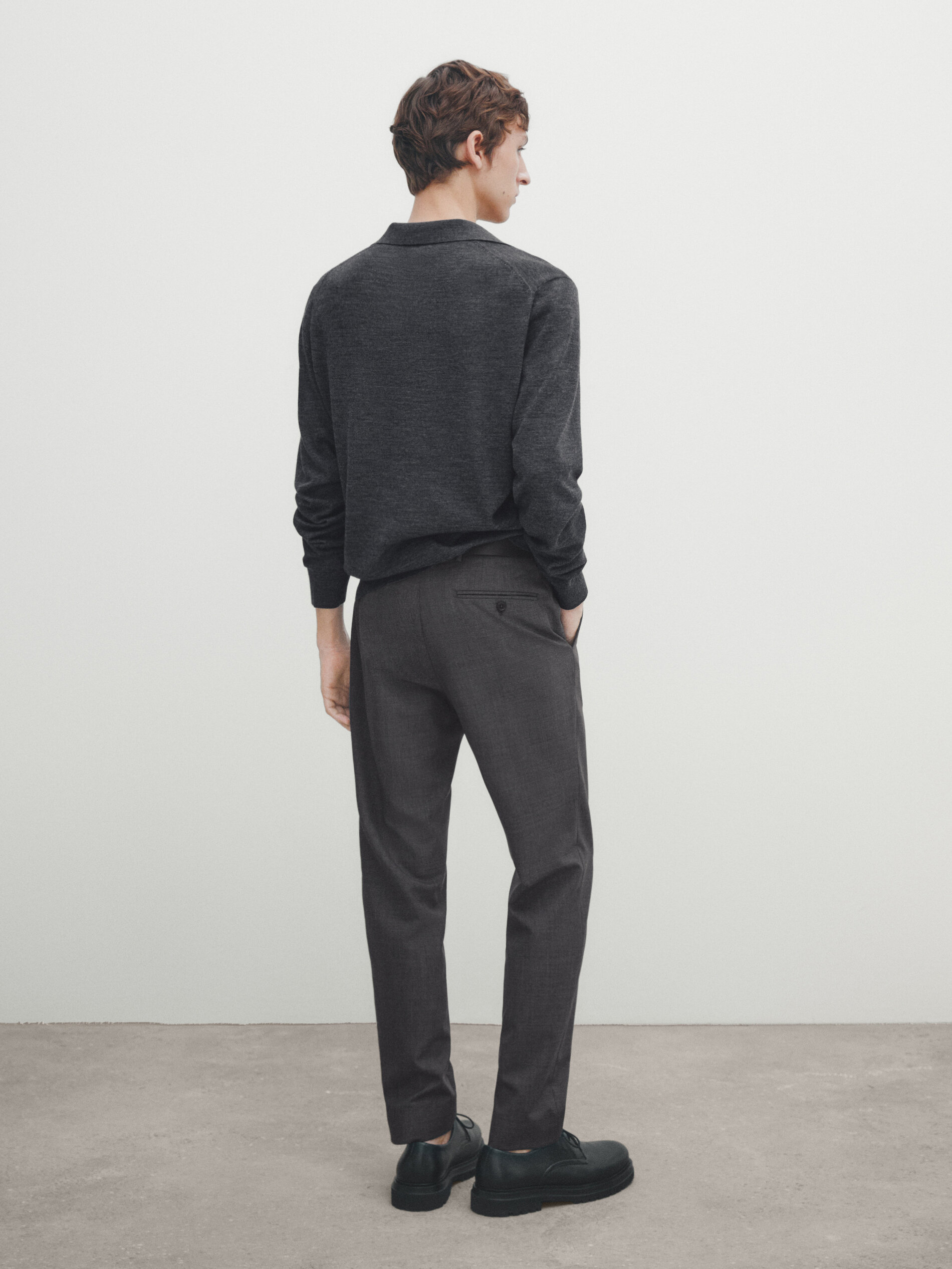 Mens merino polo sweater clearance