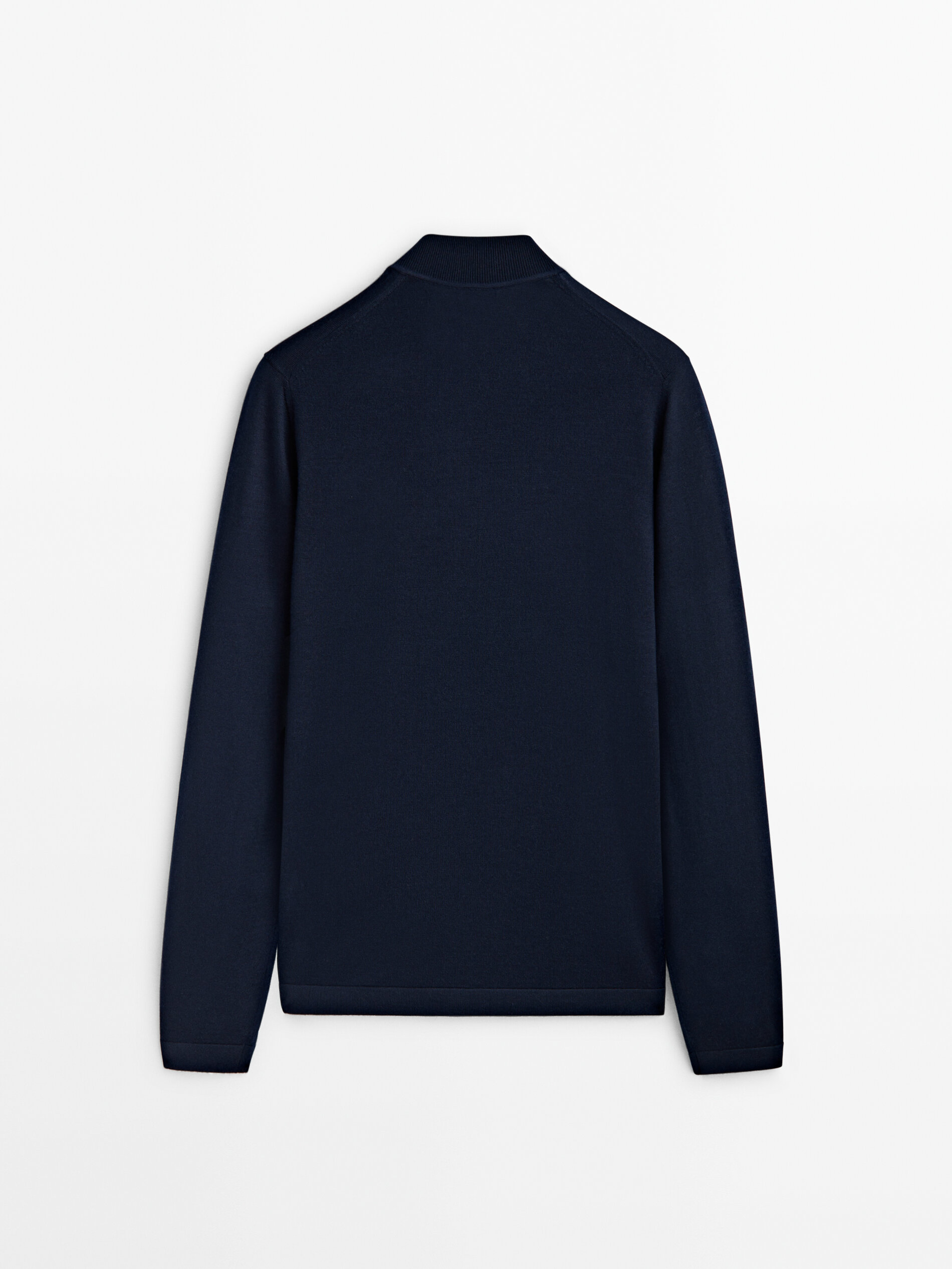 100 merino wool knit cardigan with zip