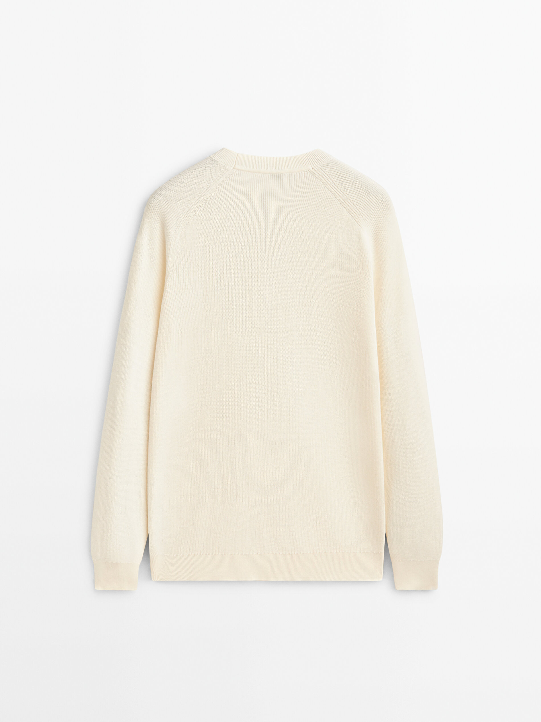 Textured knit crew neck sweater