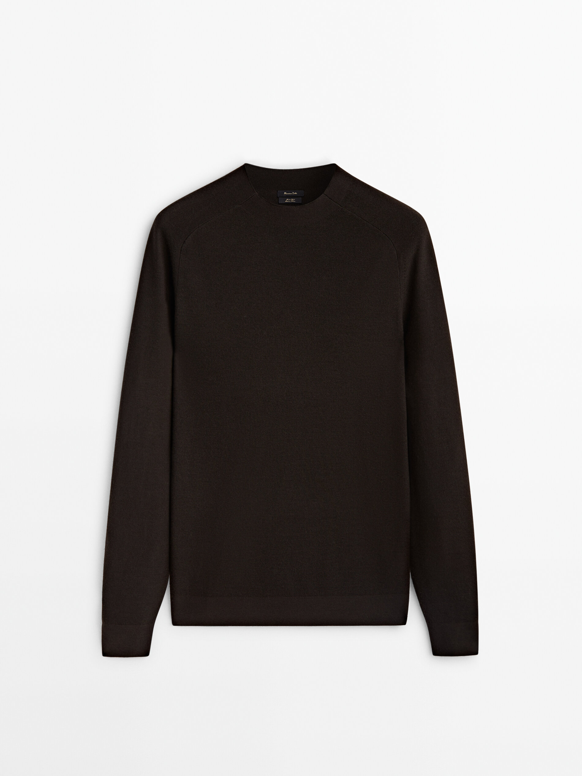Merino wool crewneck sweatshirt in leopard clearance