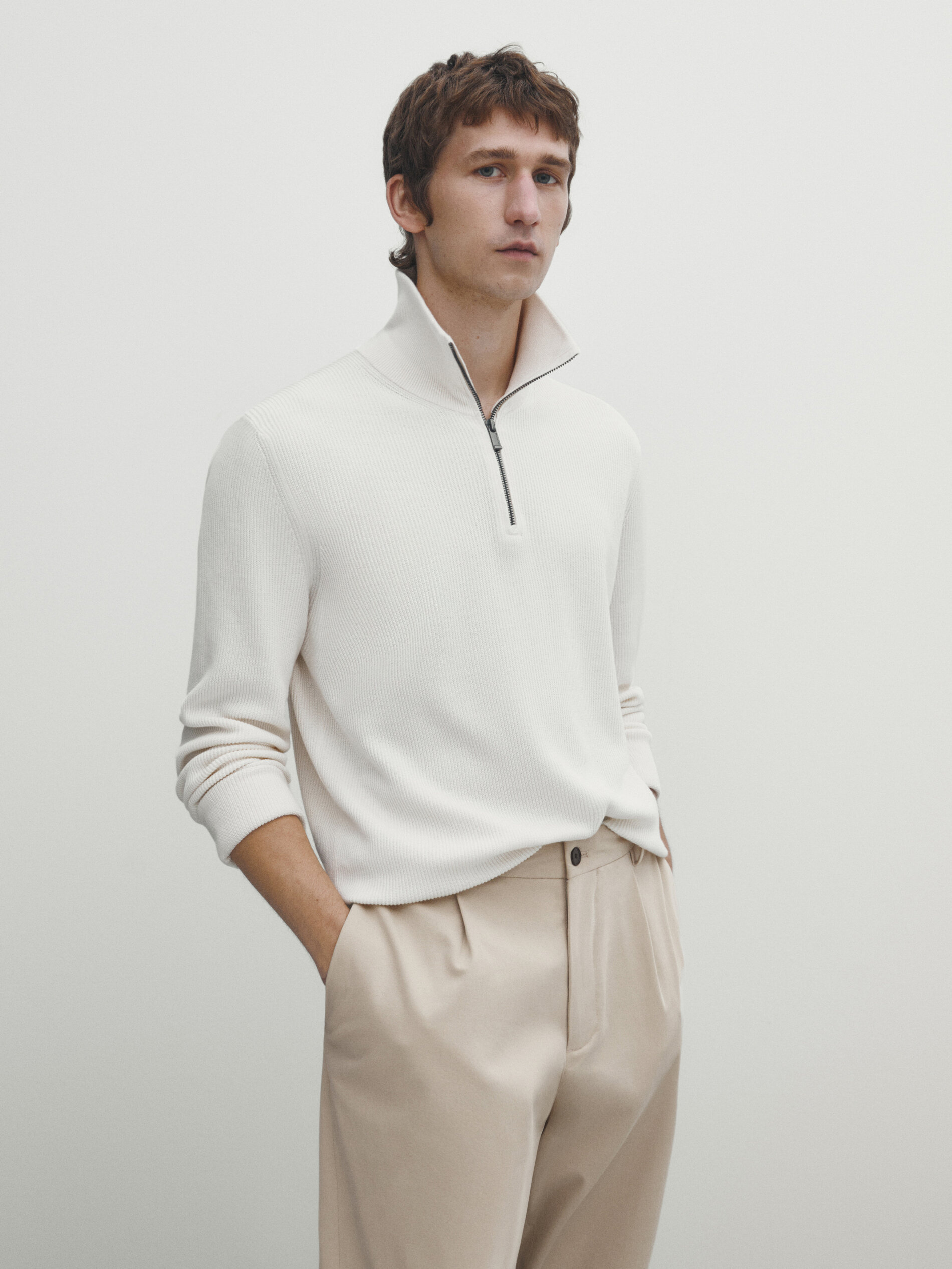 Sweater with neck zipper shop