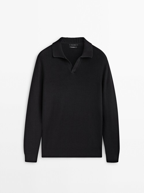 Texture Polo Shirt for Men Casual Short Sleeve Knit Shirt