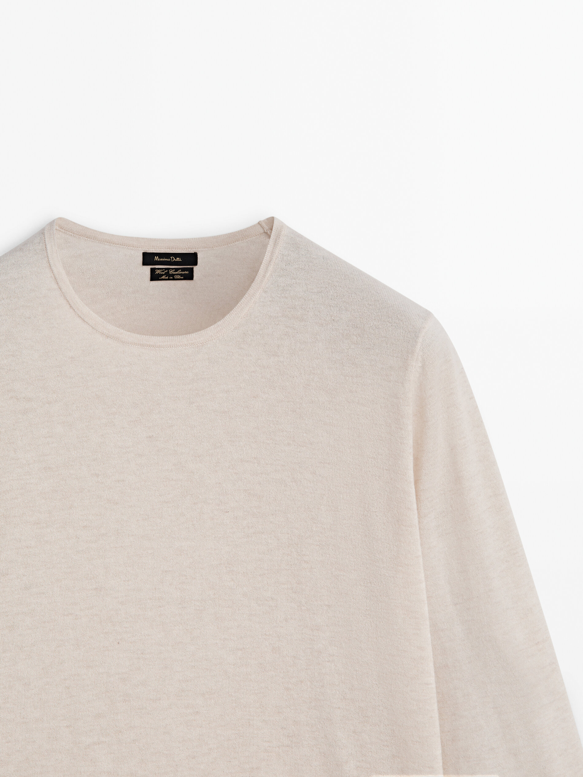 Wool blend crew neck sweater Sand Powder Olive Navy Blue
