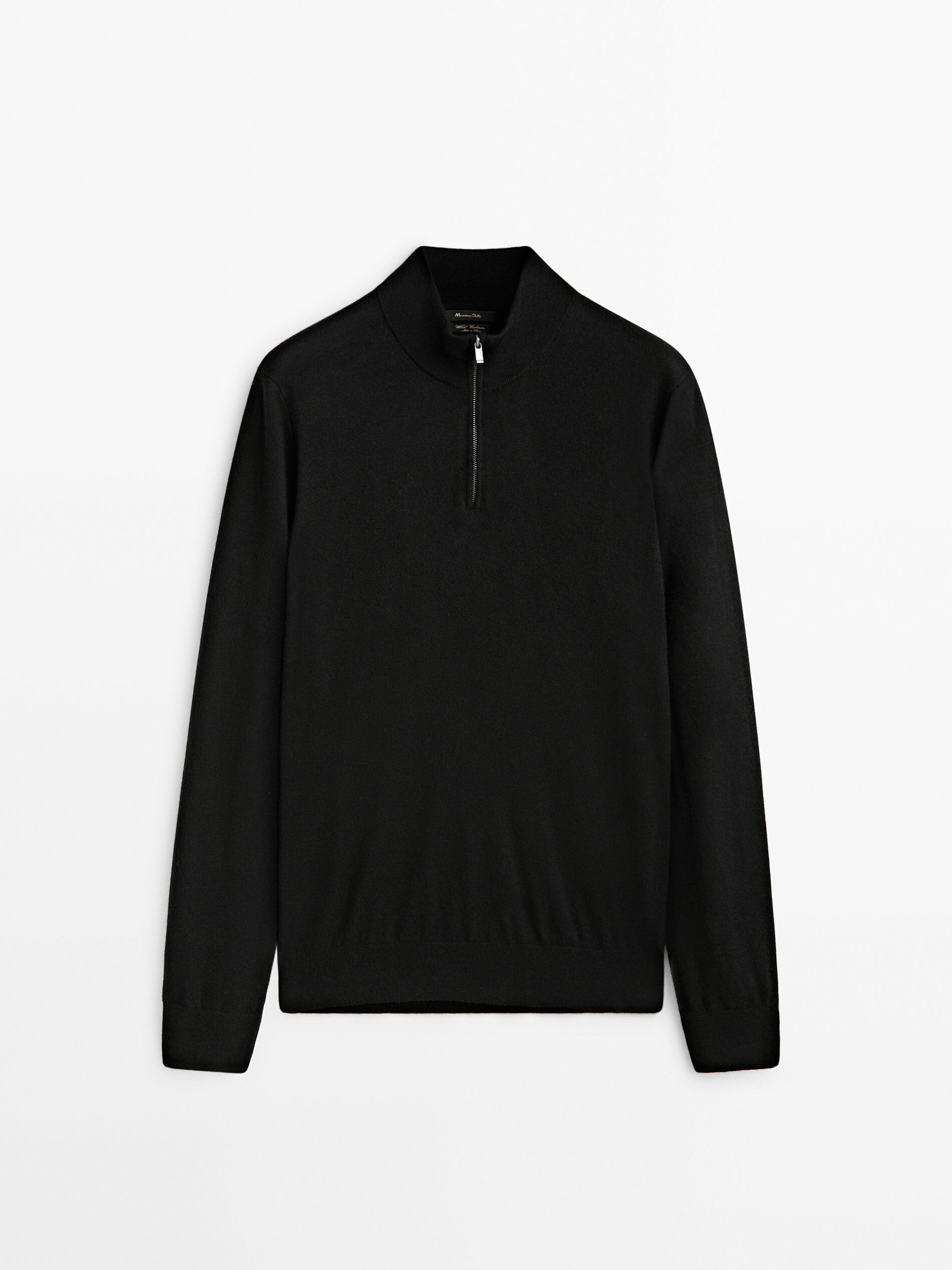 Wool blend mock neck sweater Black Sand Khaki Powder