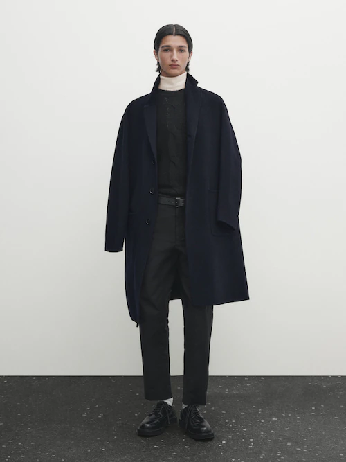 Wollgemisch aus · Strickpullover Und Massimo Dutti Aufgerauter Cardigans mit Schwarz Pullover | Zopfmuster ·