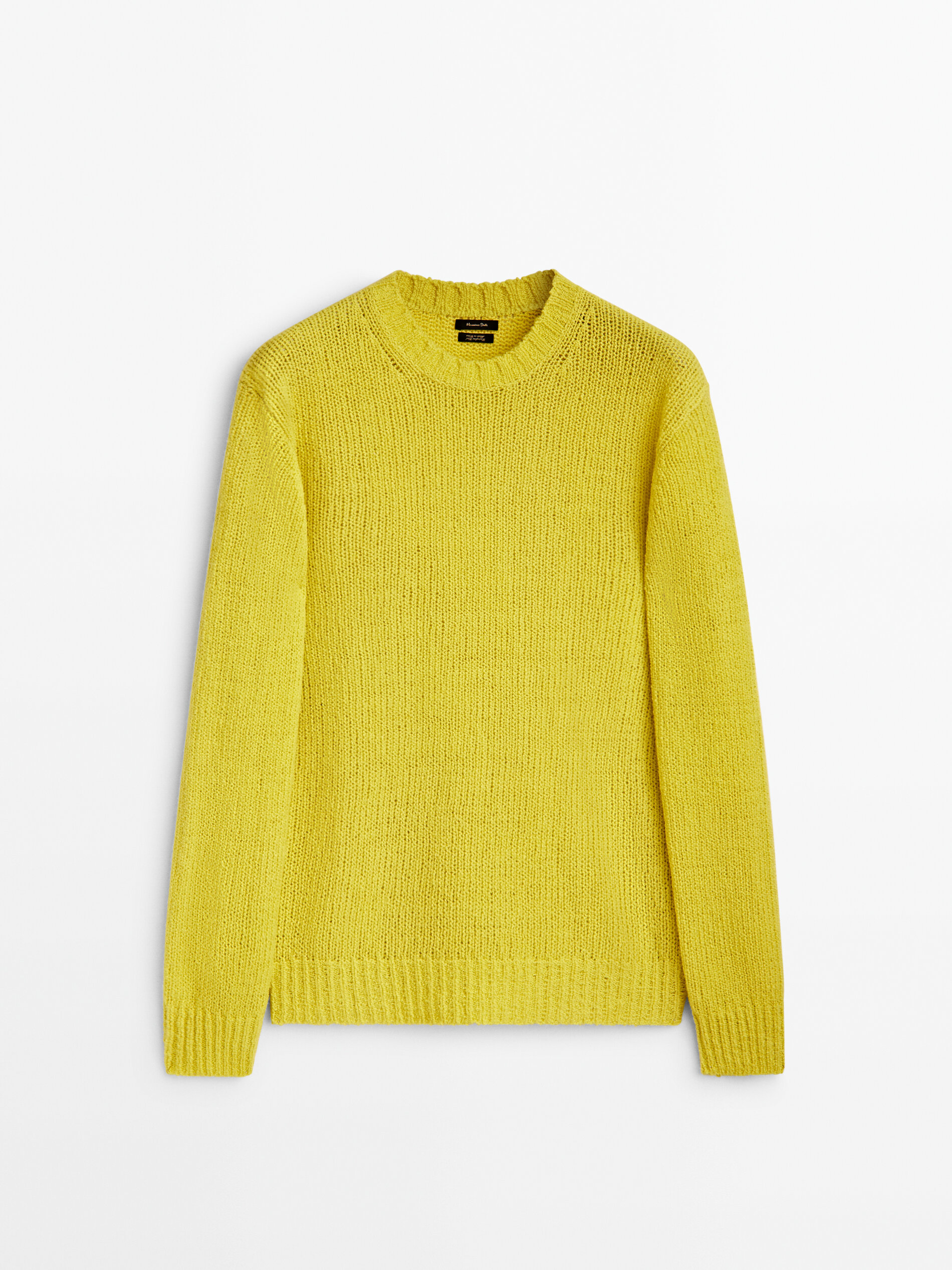 Wool blend lettuce edge knit sweater