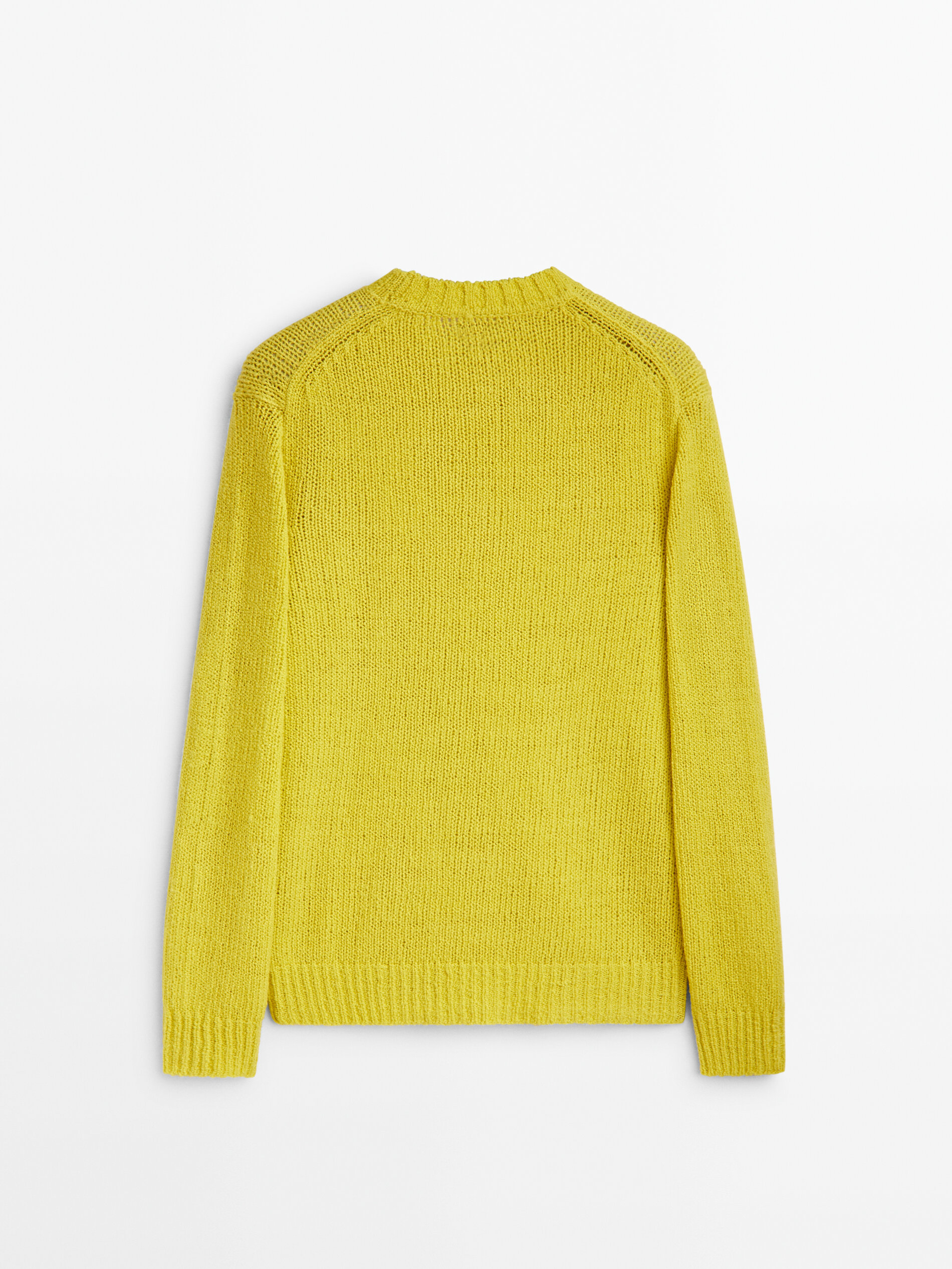 Wool blend lettuce edge knit sweater