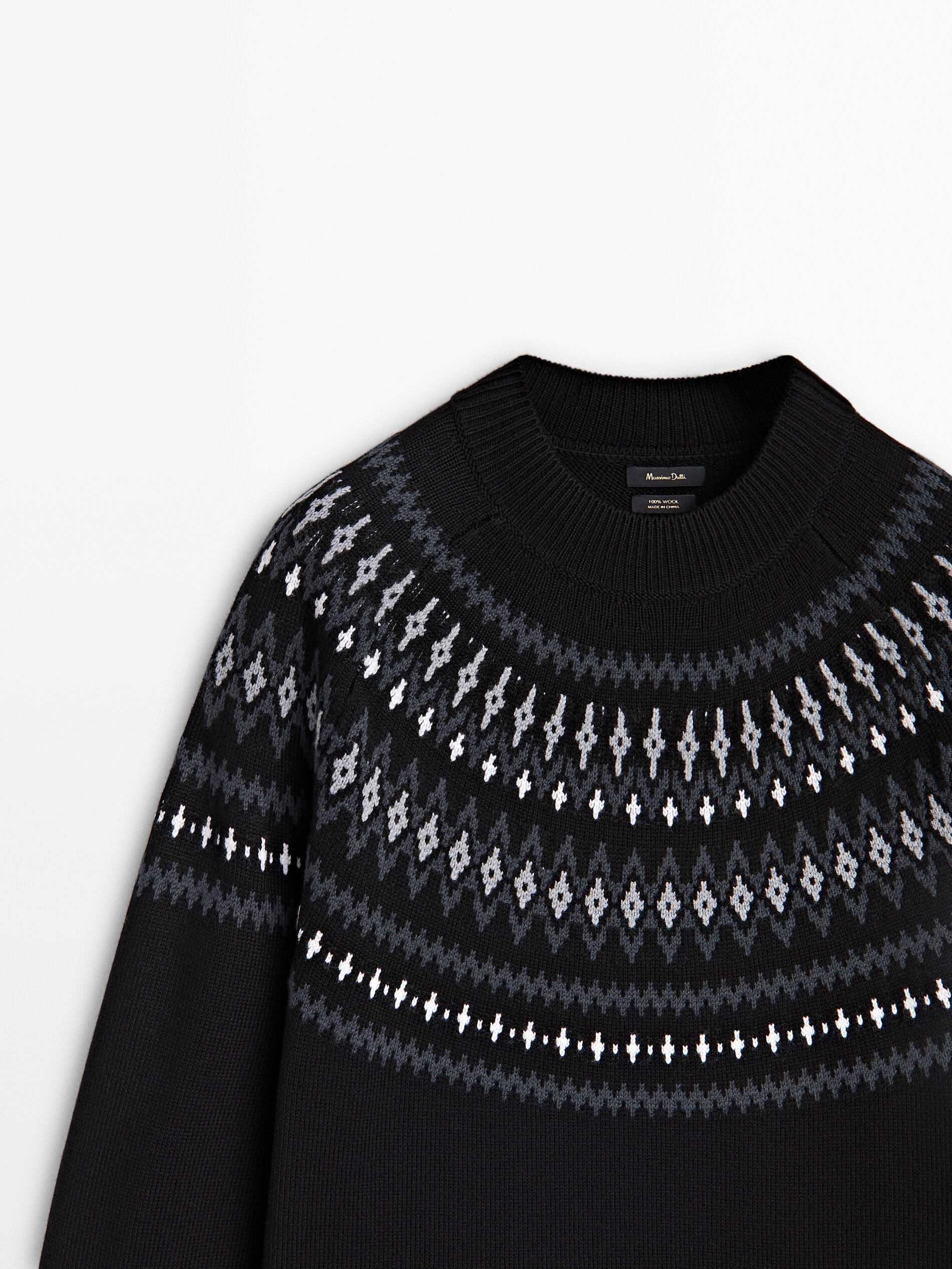 Massimo dutti jacquard sweater hotsell