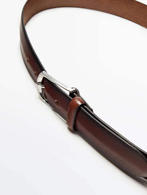 Nappa leather belt · Brown · Accessories