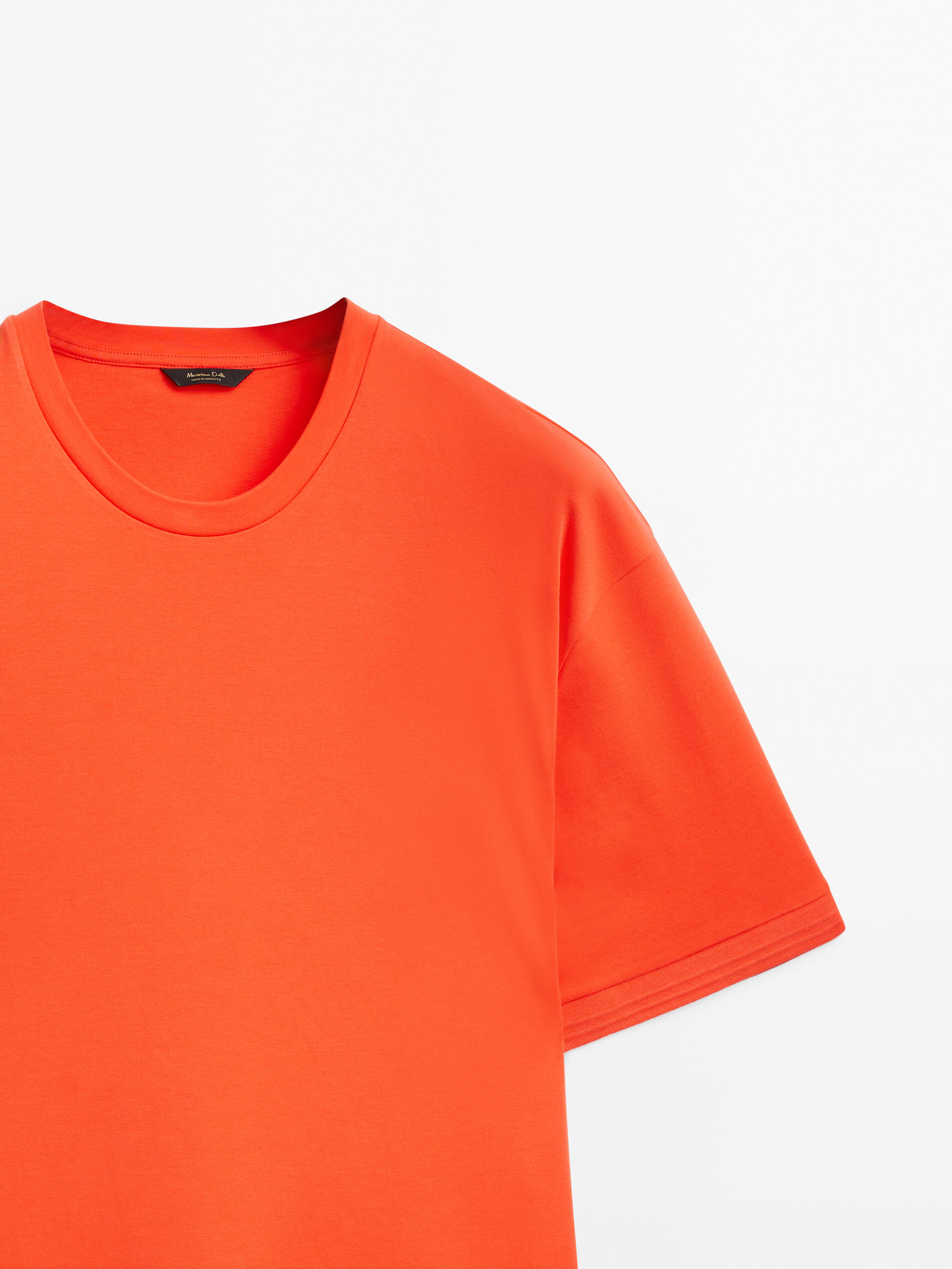 Cotton T shirt with sleeve detail Pale Geranium Ice Black T