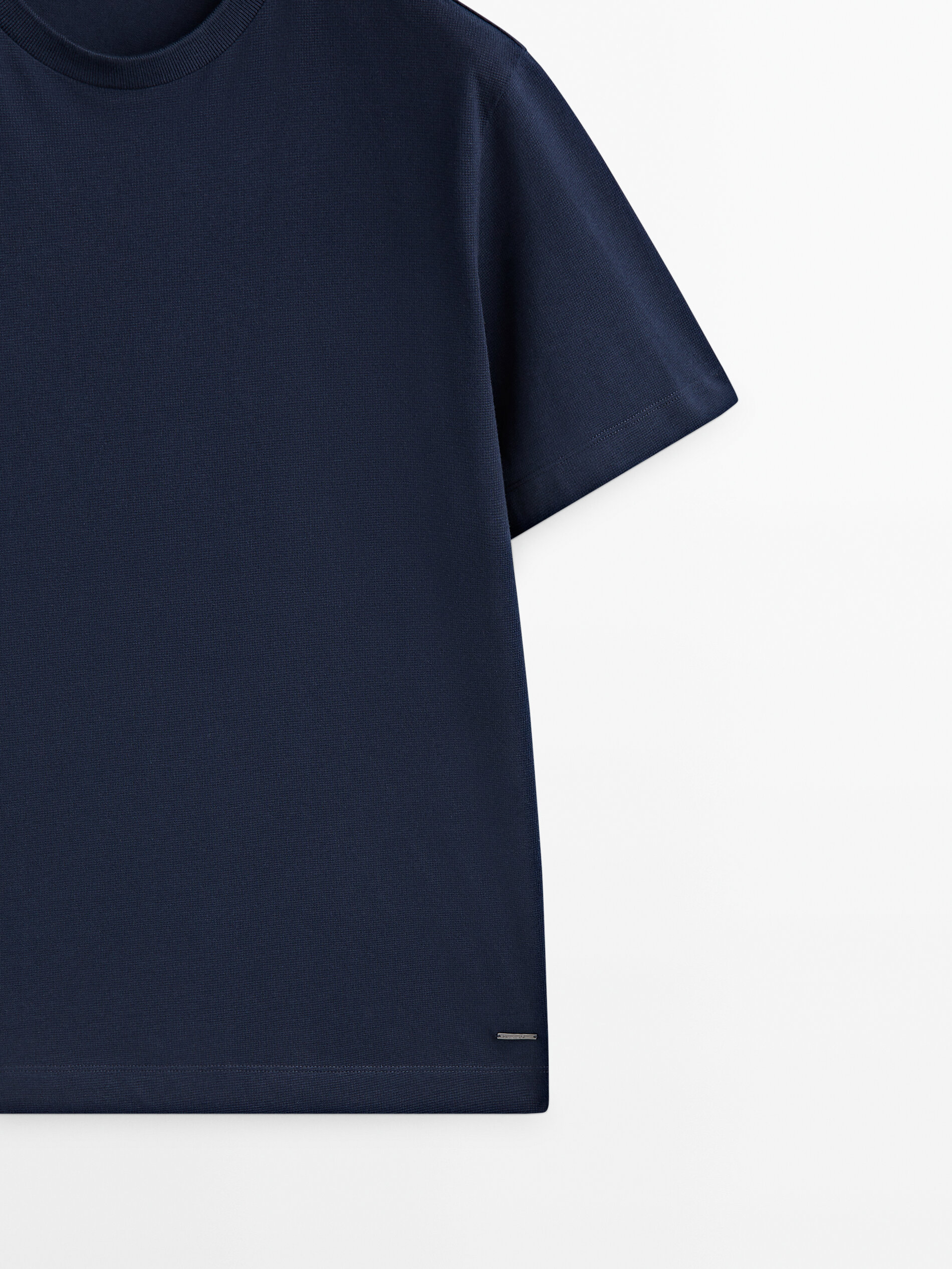 Textured cotton T shirt