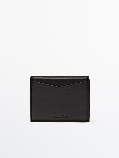 collegegeld Uil voedsel Leather wallet - Massimo Dutti
