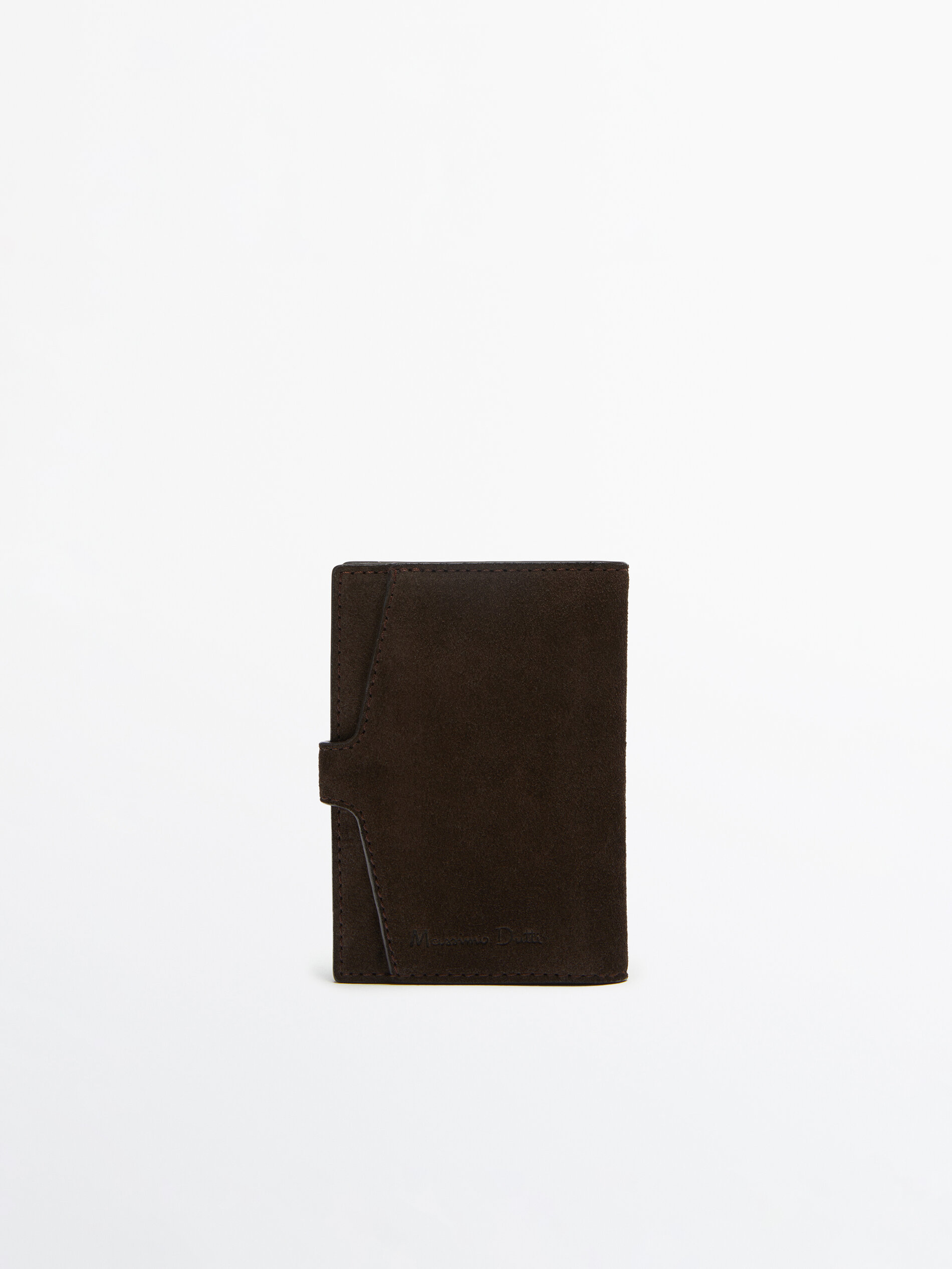 Cartera piel ante tira bot n Tostado Accesorios Massimo Dutti