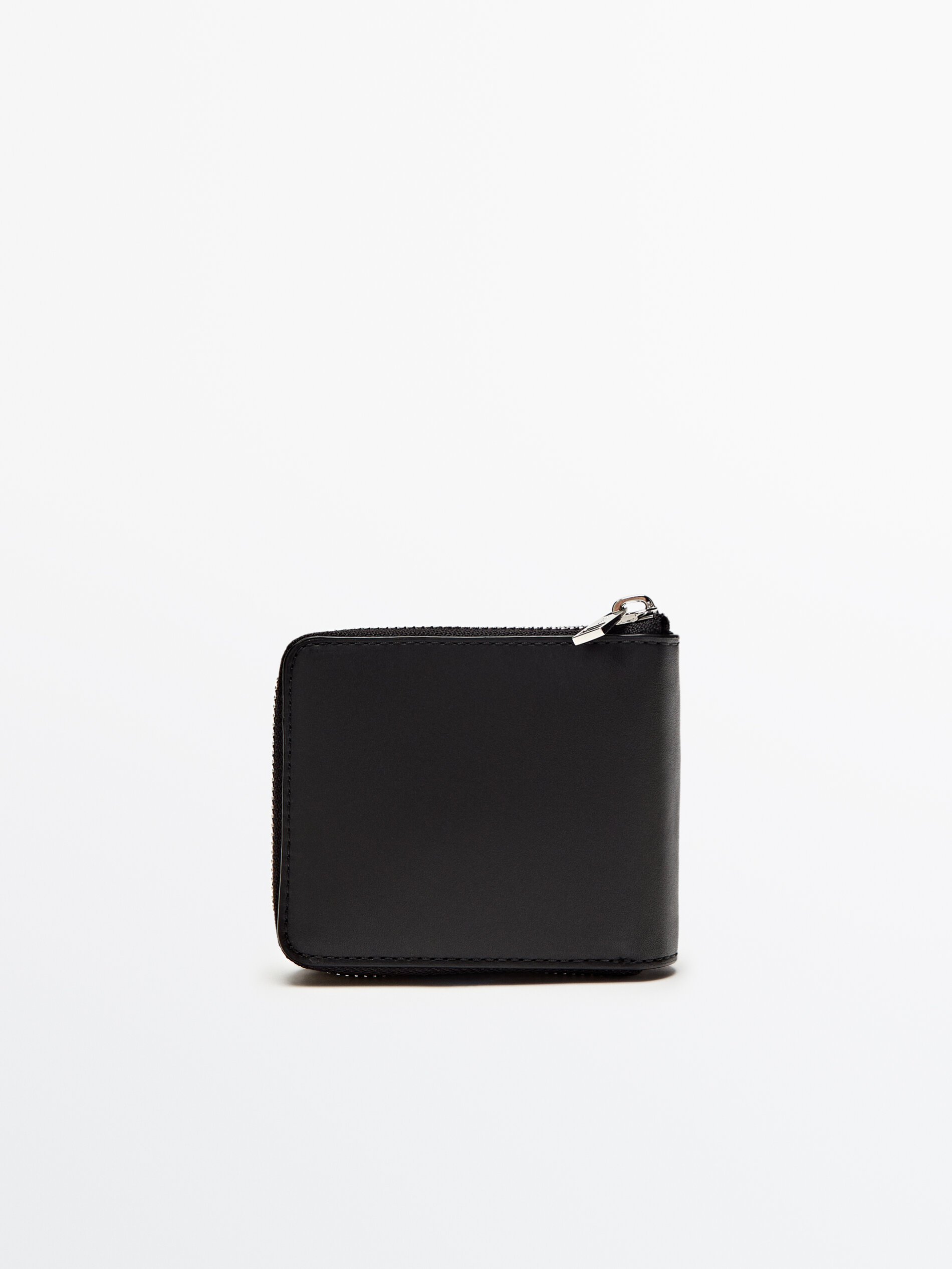 Cartera cremallera piel Negro Marr n Accesorios Massimo Dutti