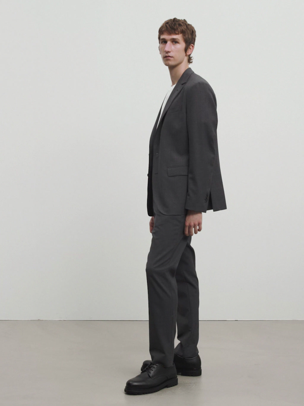 Grey bi stretch wool suit blazer Grey Marl Dressy Massimo Dutti