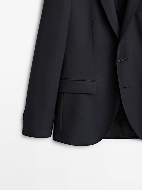 El Ganso Subalpino Size 44 Mens 100% Cotton Navy Blue Suit Blazer