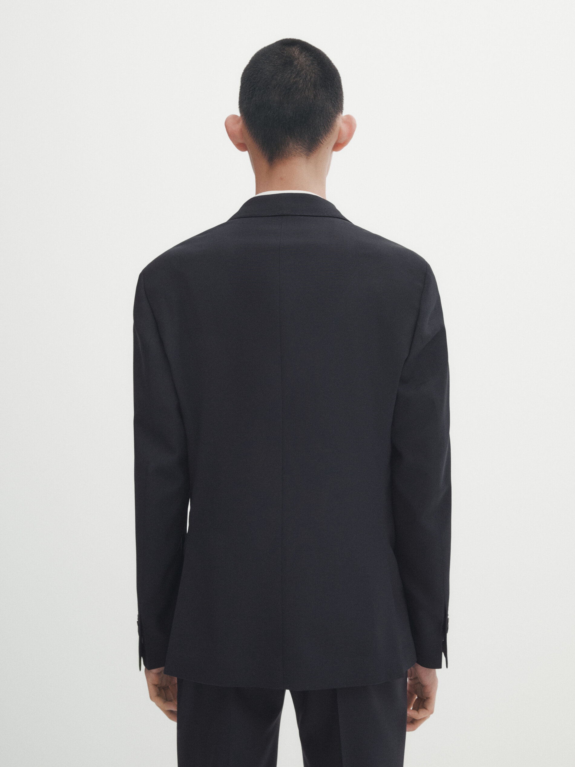 Navy blue check coat shop