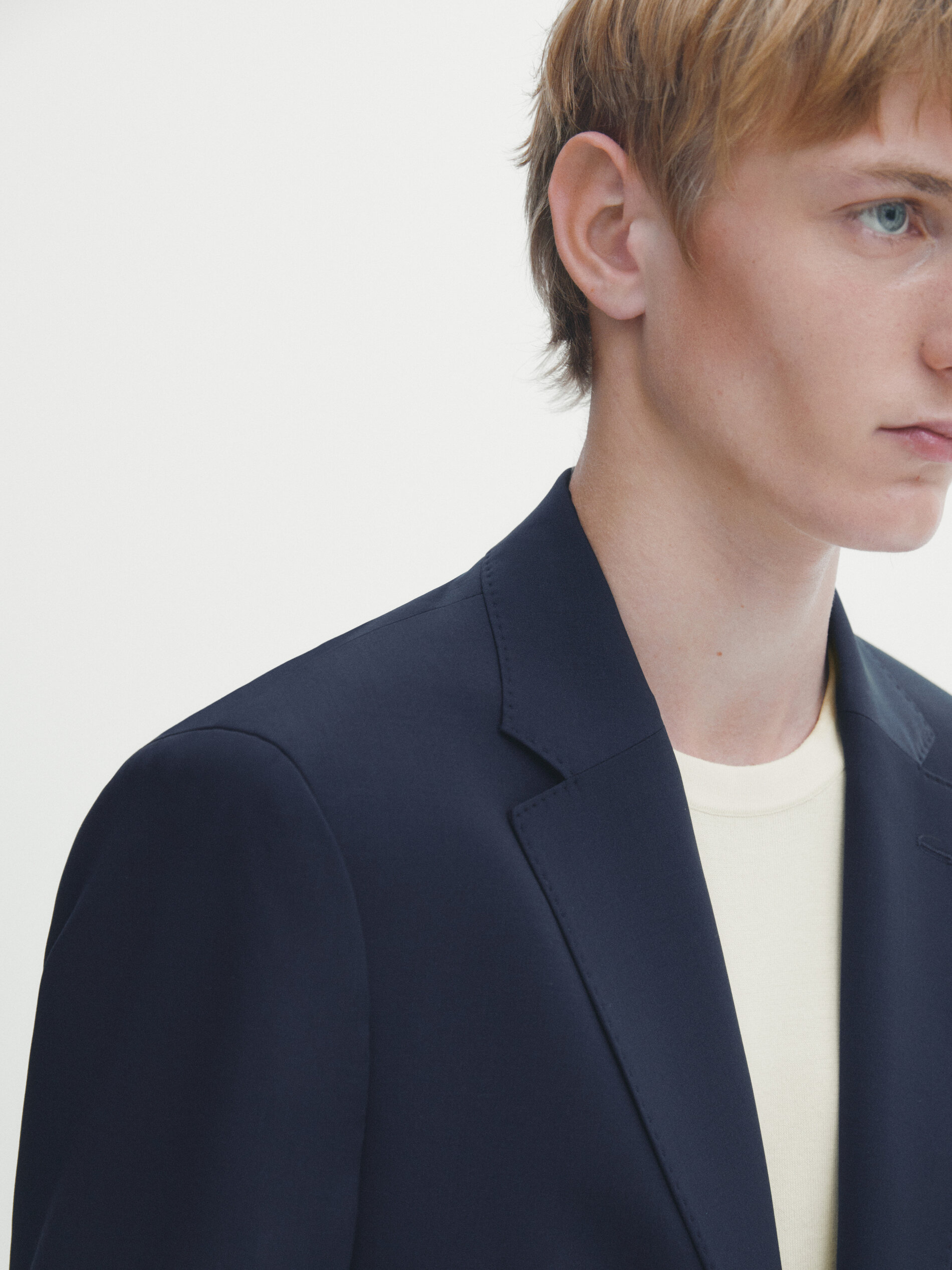 Blue 100 wool suit blazer
