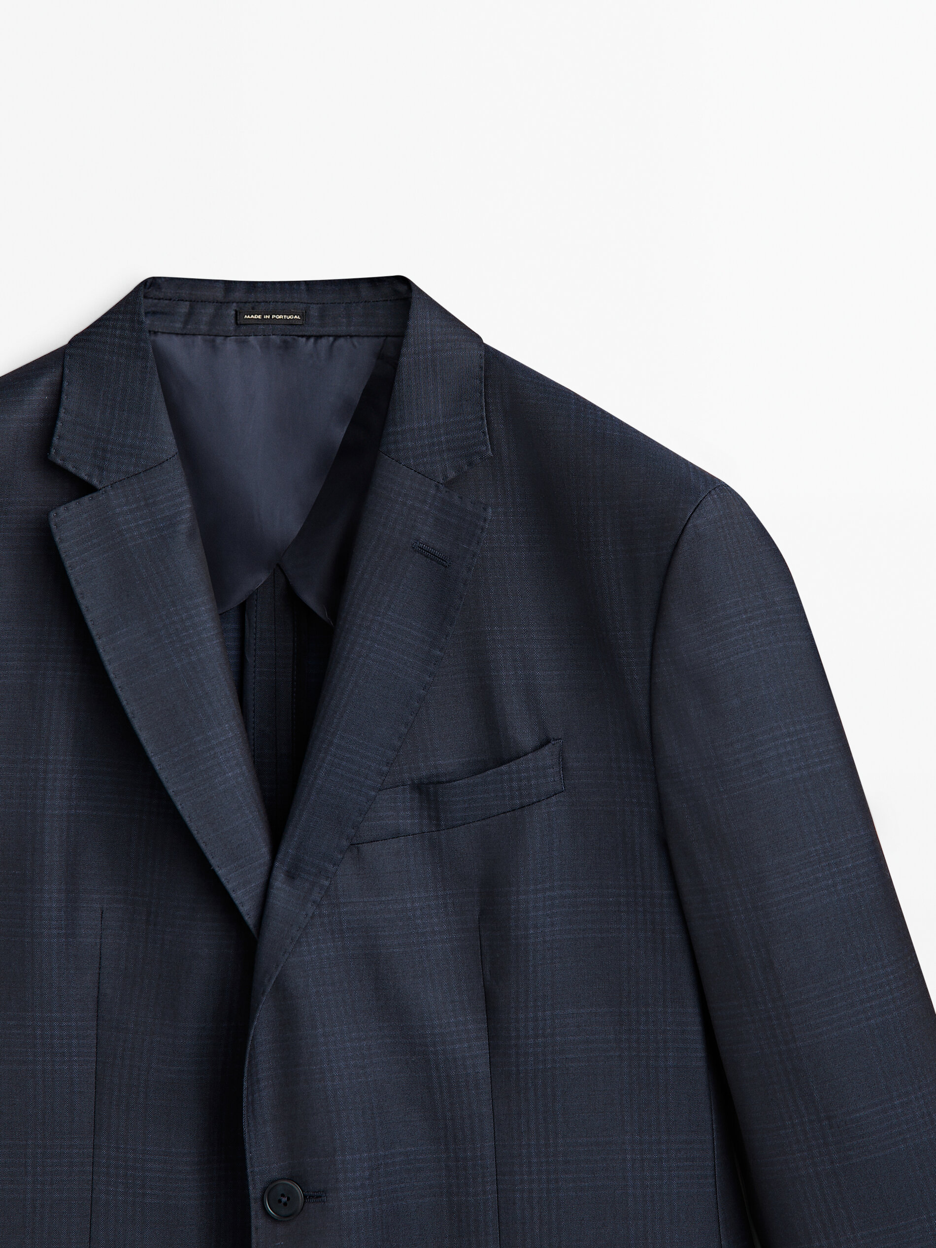 Navy blue shop check blazer