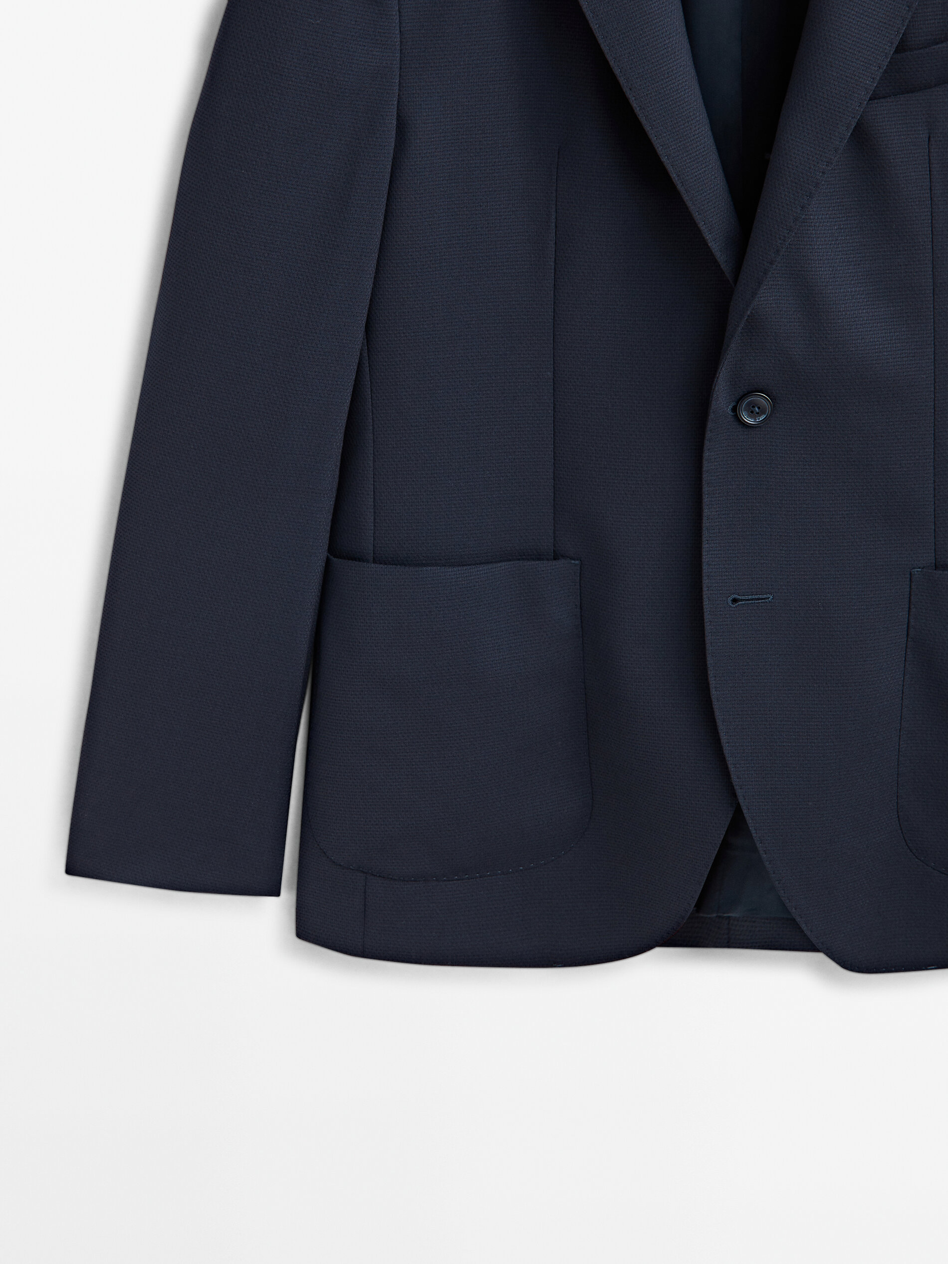 Textured wool blend blazer
