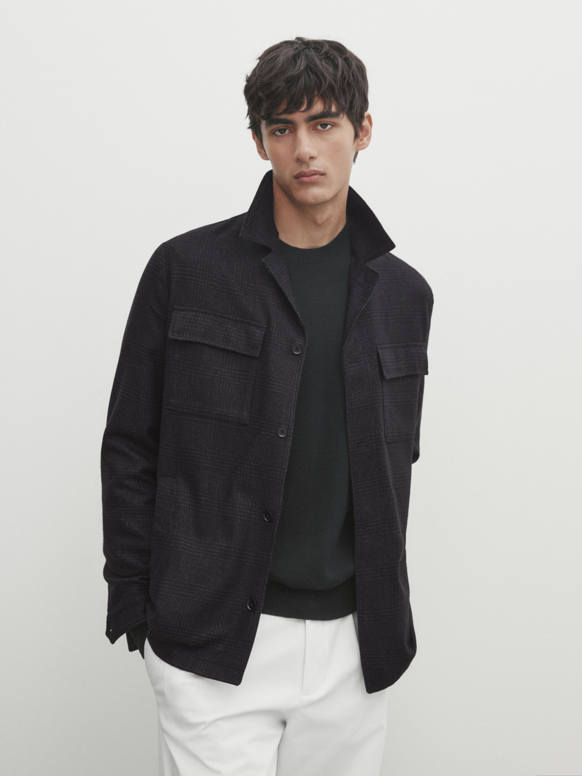 Massimo dutti deals checked wool coat