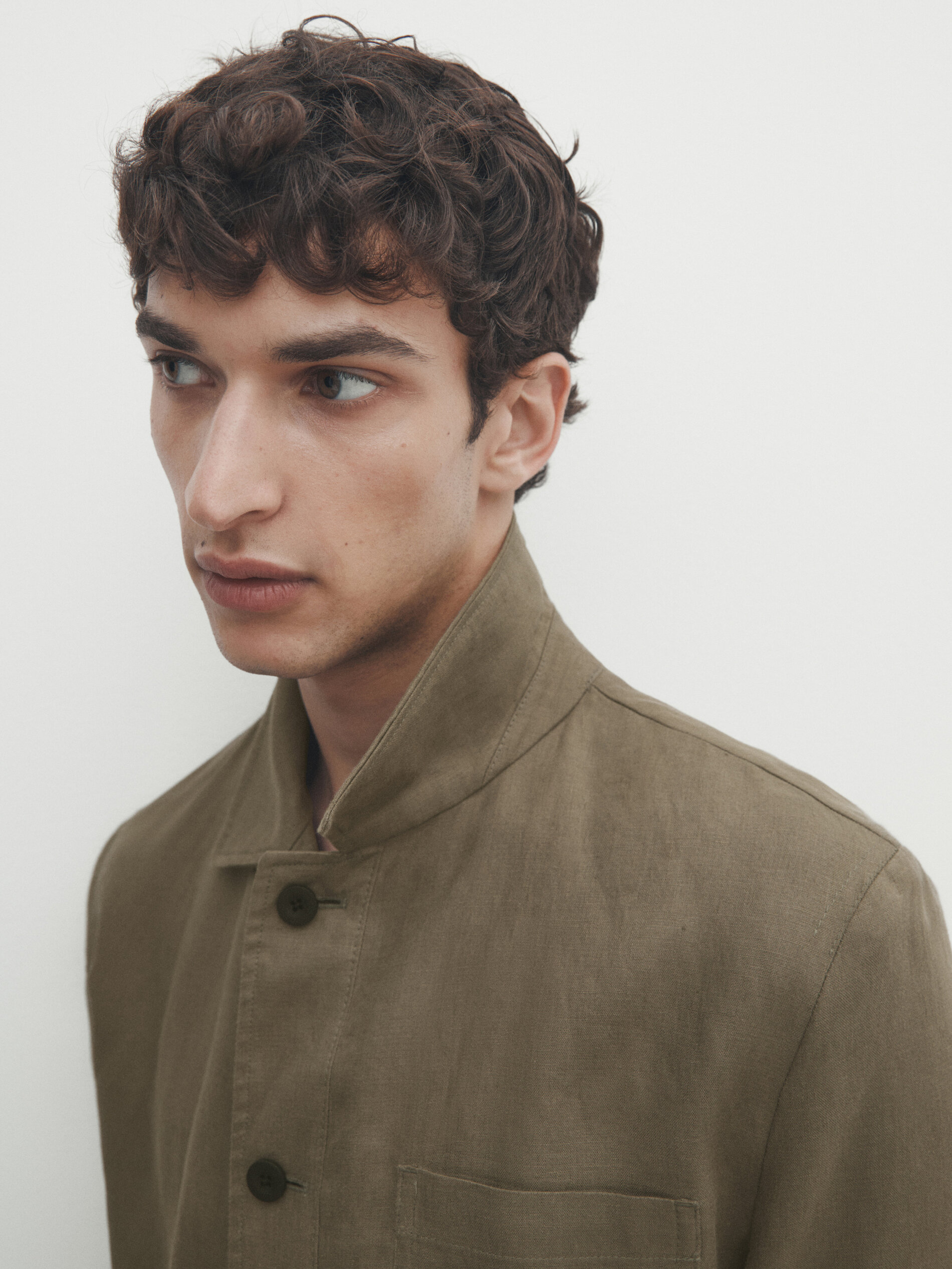 Giacca camicia 100 lino con vita regolabile