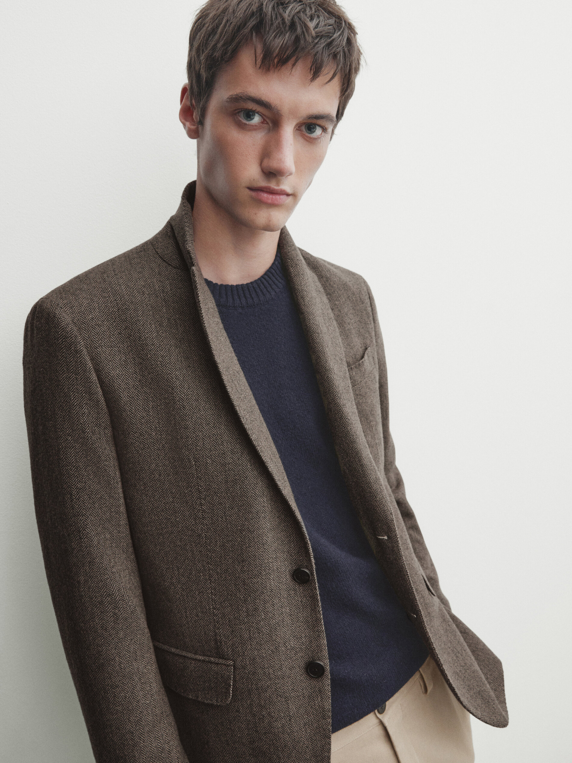 Massimo dutti online herringbone blazer