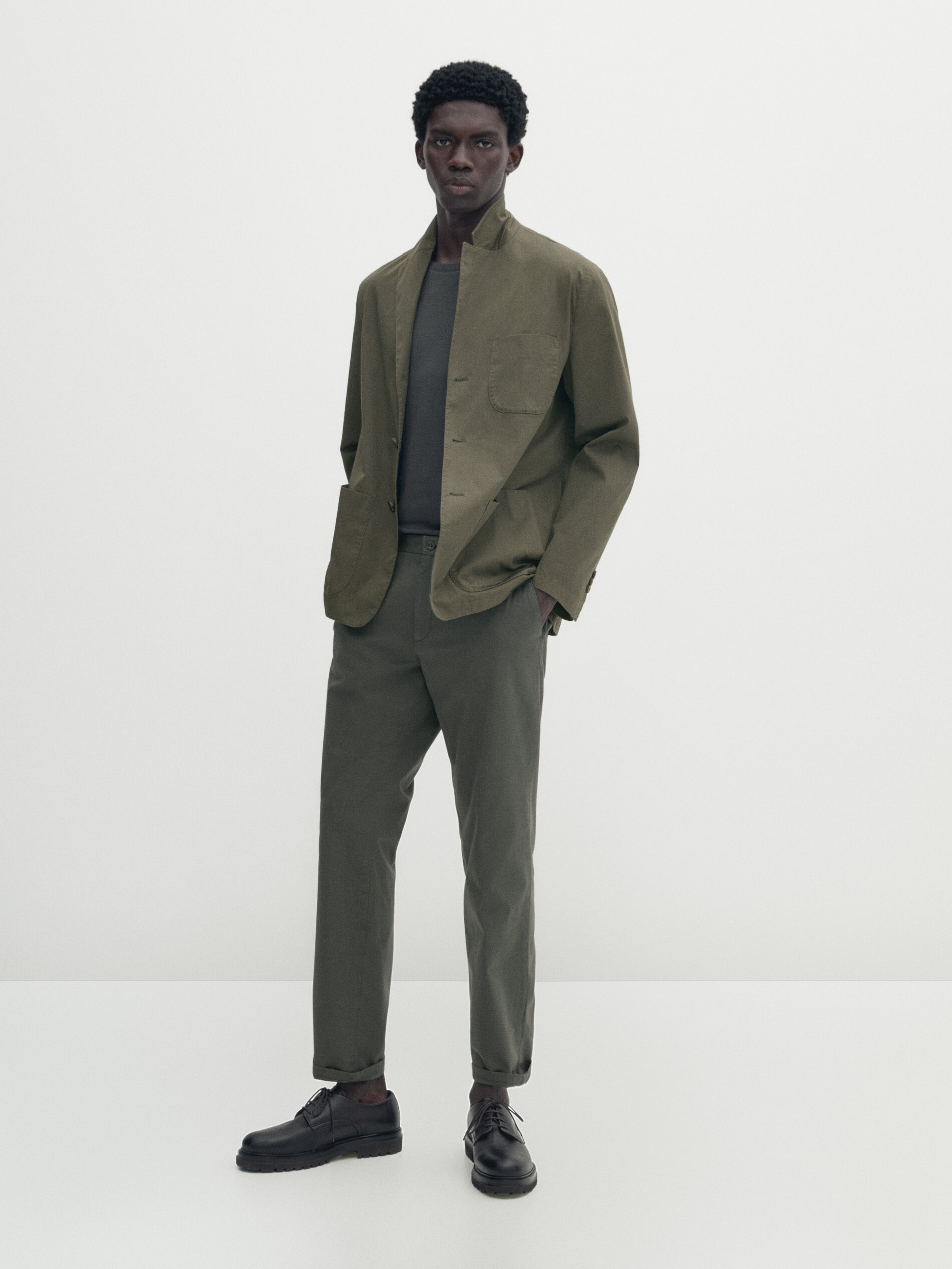 Blazer van katoenmix met zakken