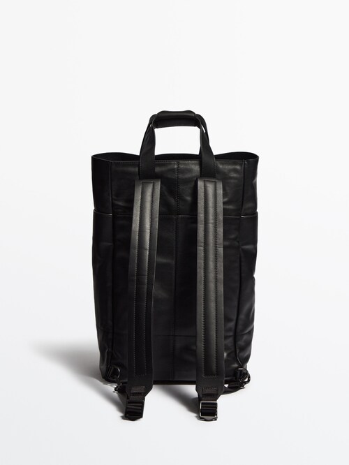 condado pakistaní tablero Black leather backpack - Studio - Massimo Dutti United States of America