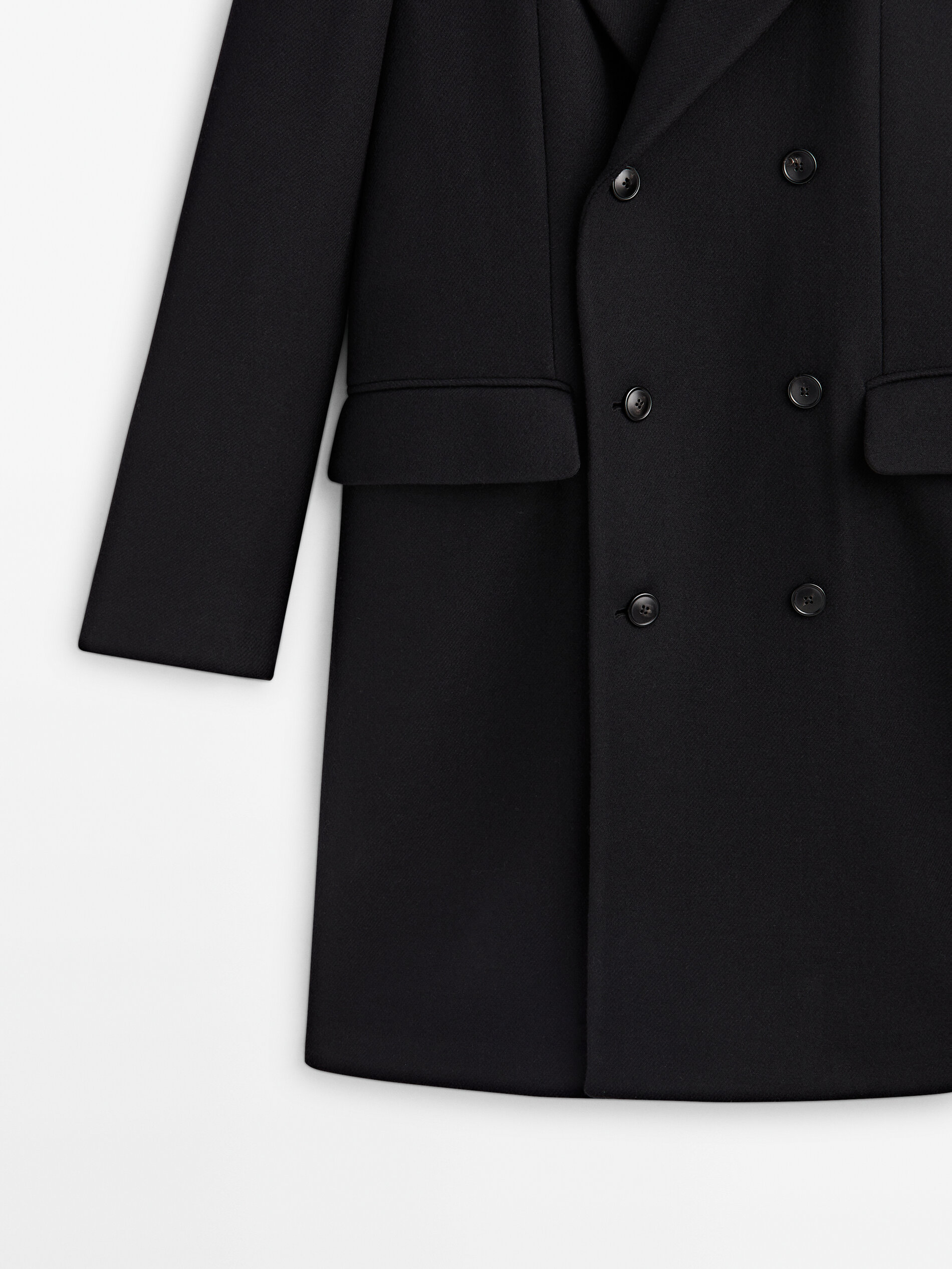 Massimo dutti discount black wool coat