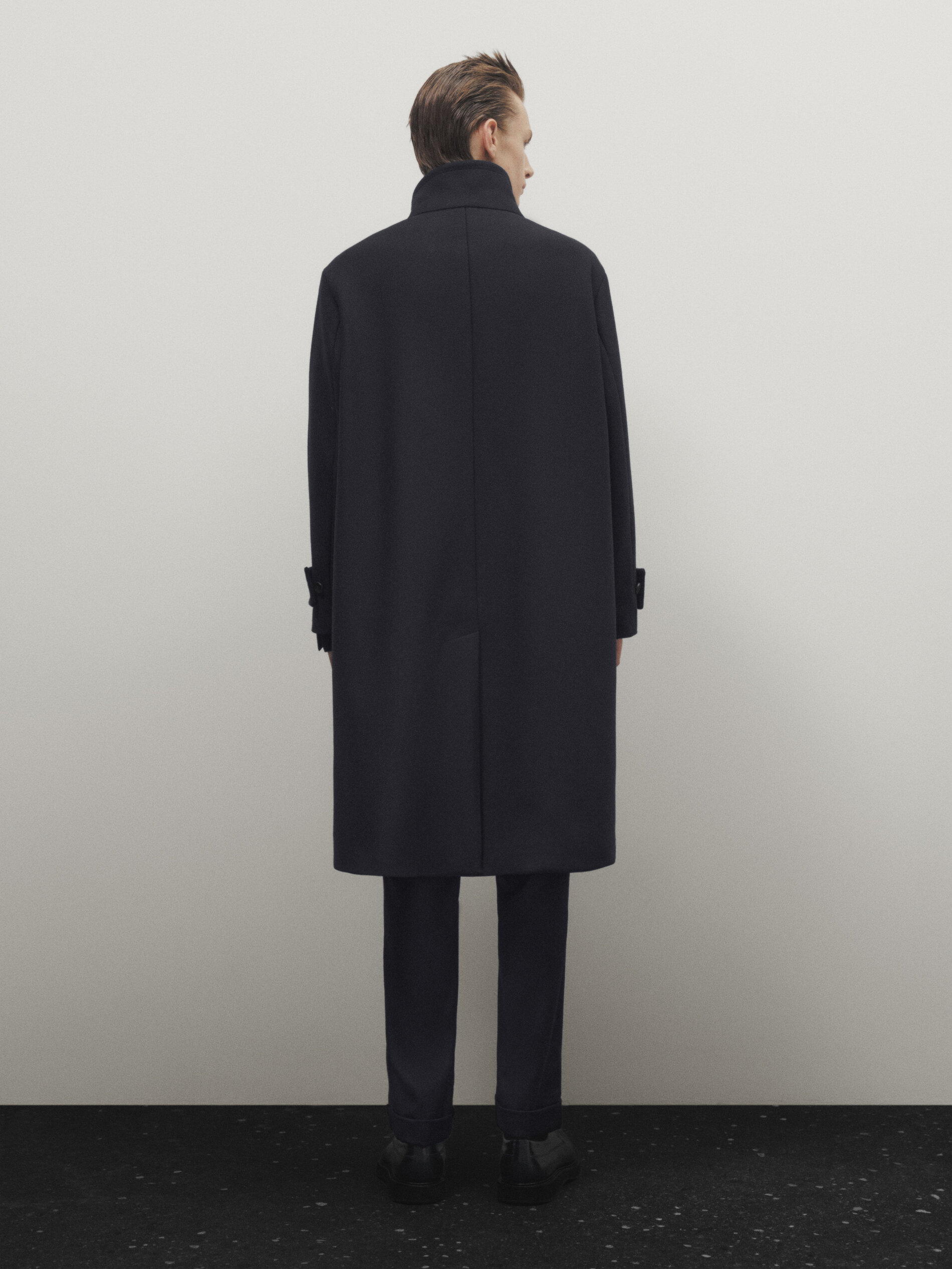 Wool blend high neck coat - Limited Edition · Navy Blue · Coats