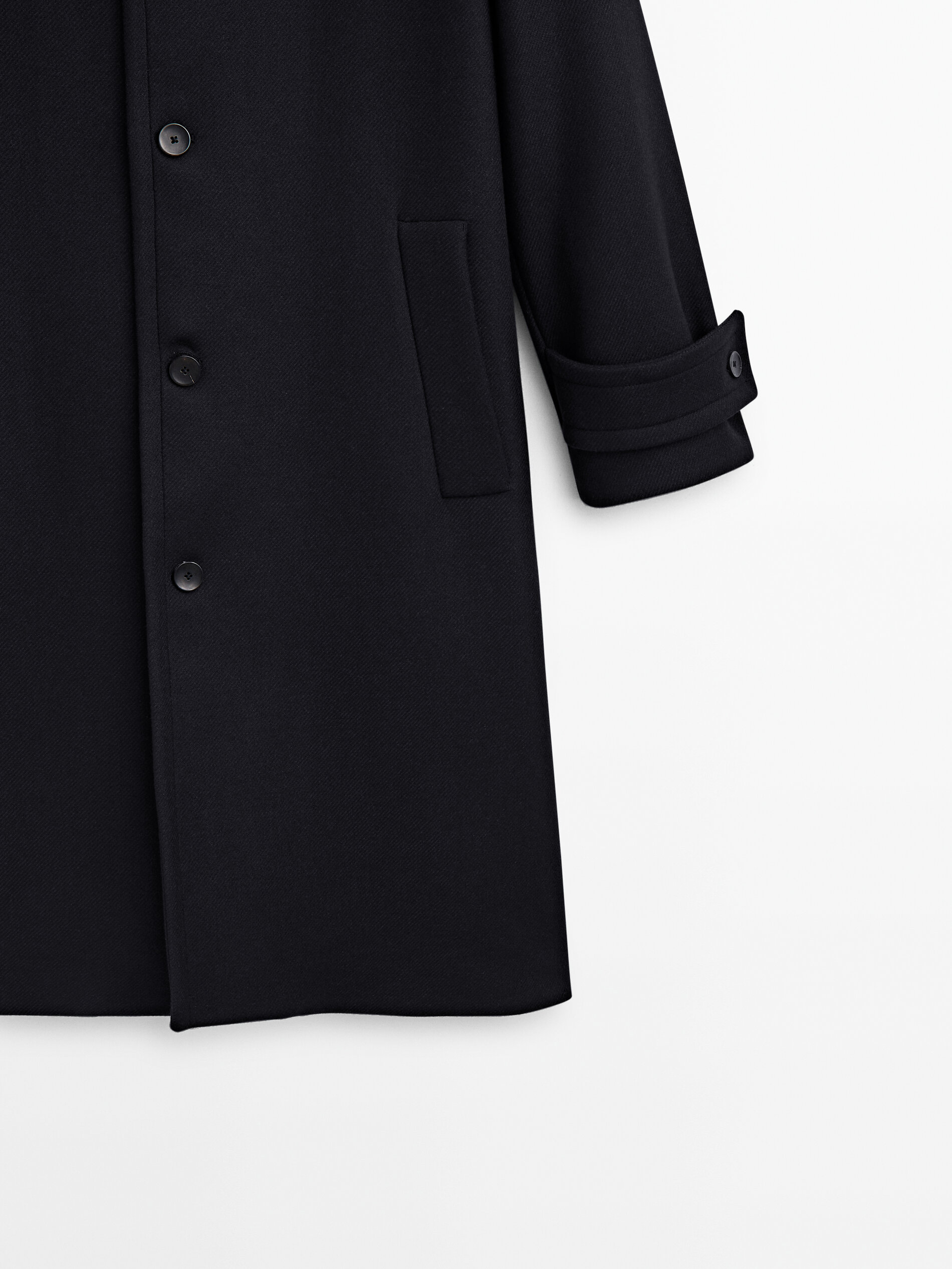 Wool blend high neck coat - Limited Edition · Navy Blue | Massimo