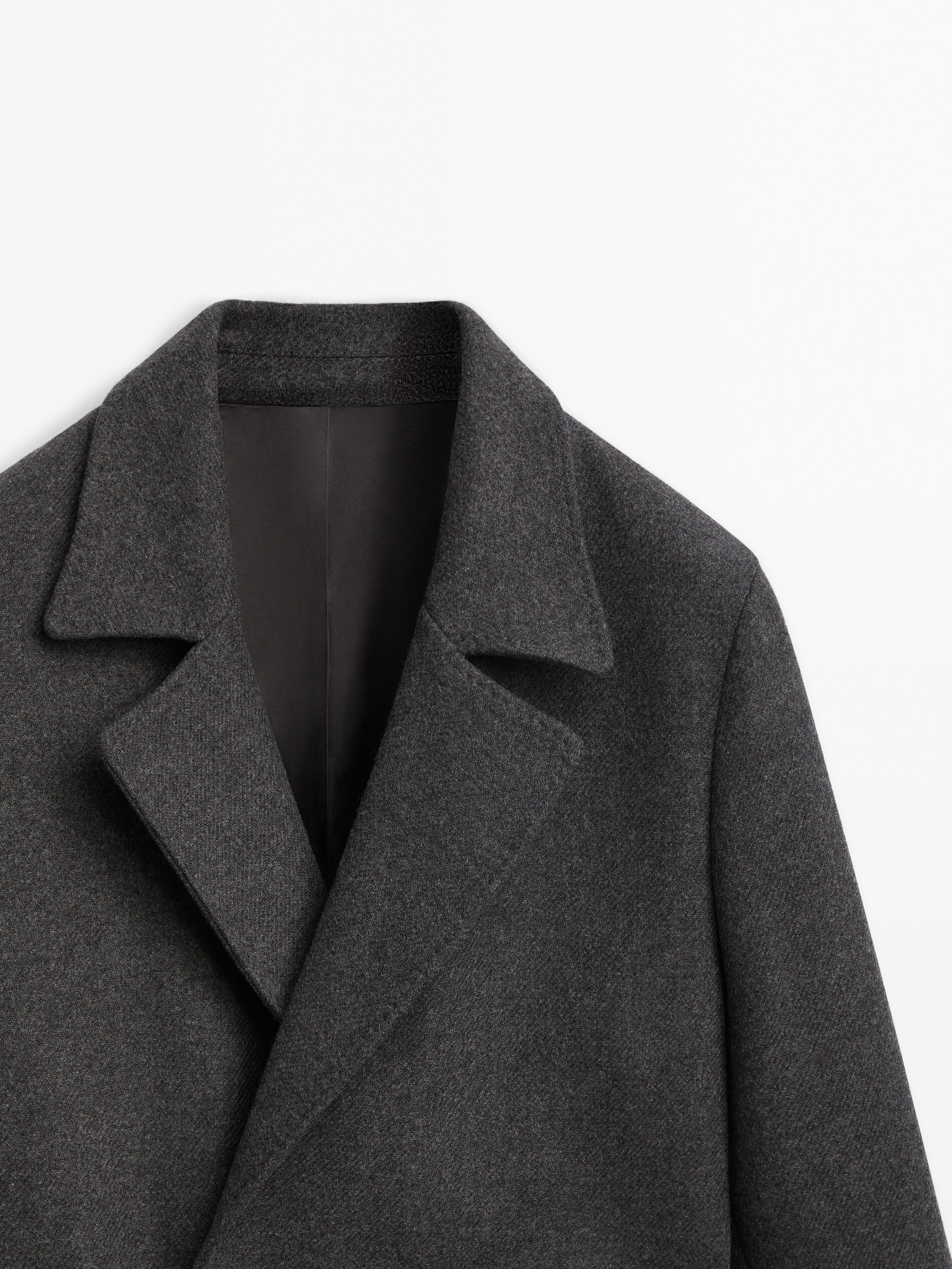 Massimo dutti wool online coat with belt
