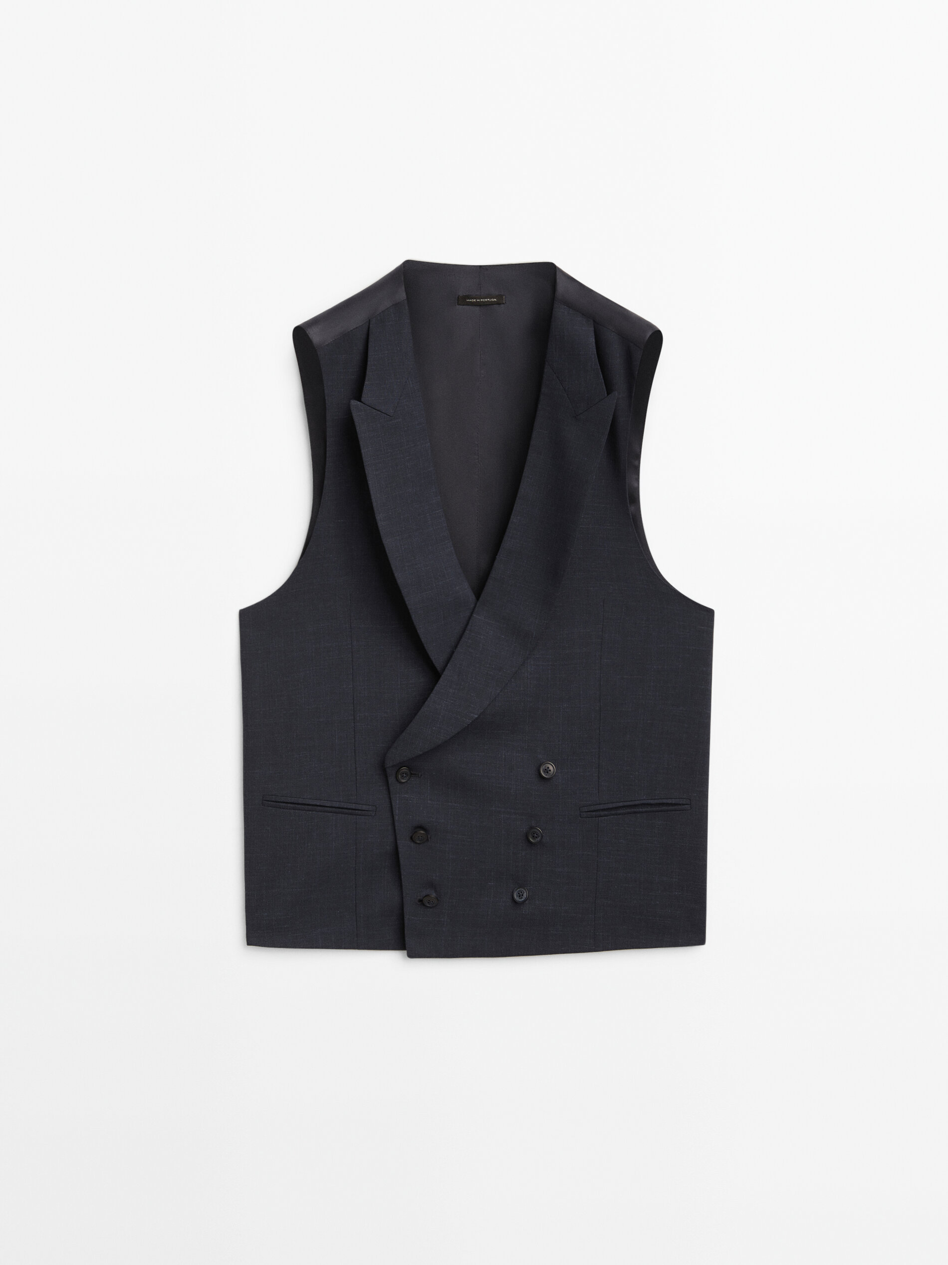 Textured wool blend waistcoat