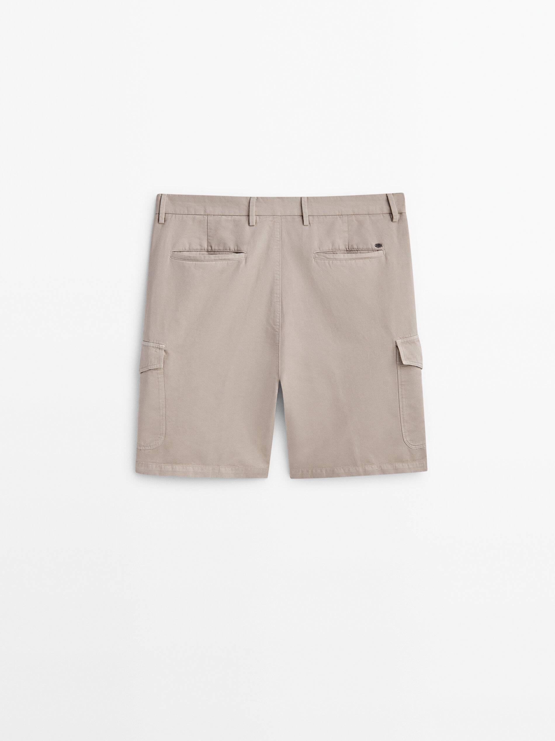 Blue top khaki shorts