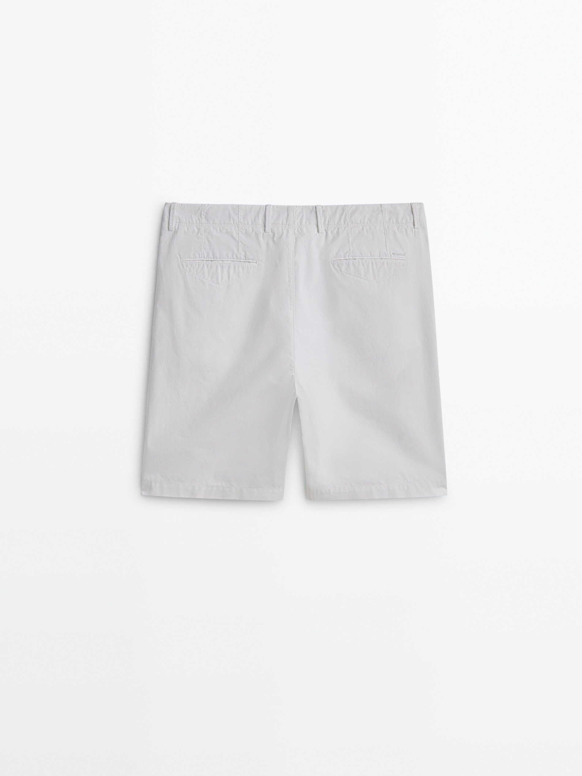 Cotton micro twill Bermuda shorts