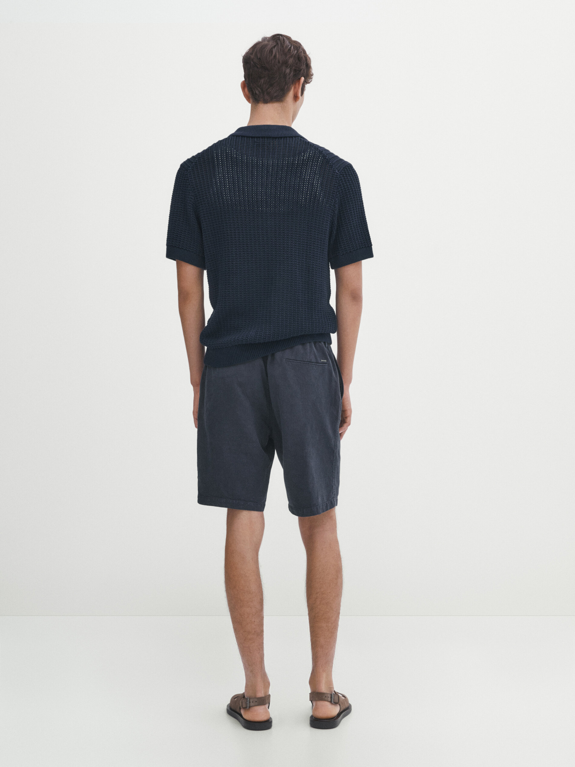 Bermuda jogger con lyocell y lino