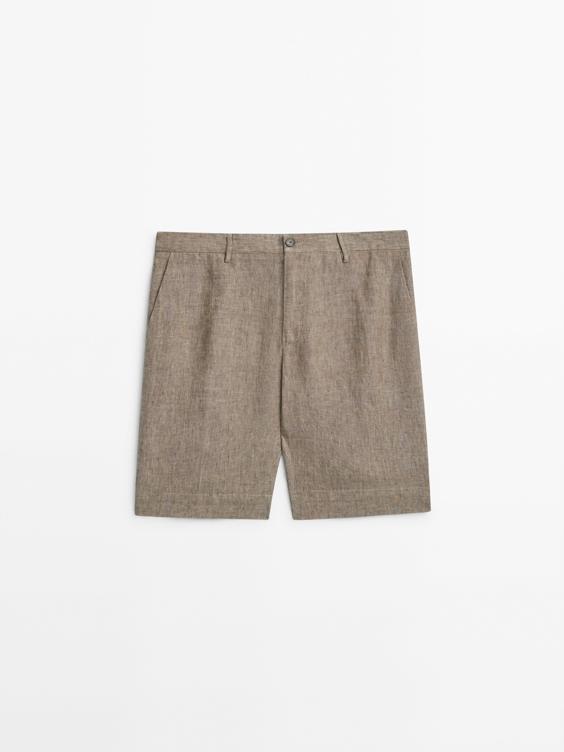 Plus size top linen bermuda shorts