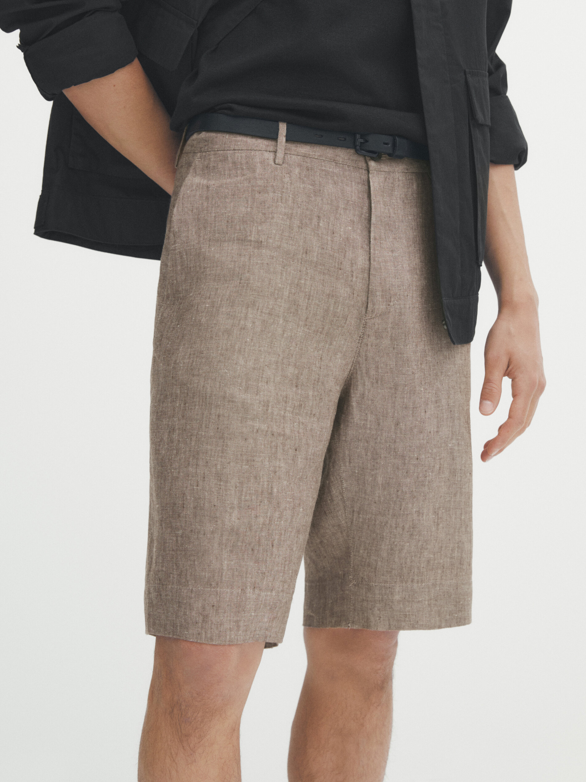 Plus size linen bermuda shorts hot sale