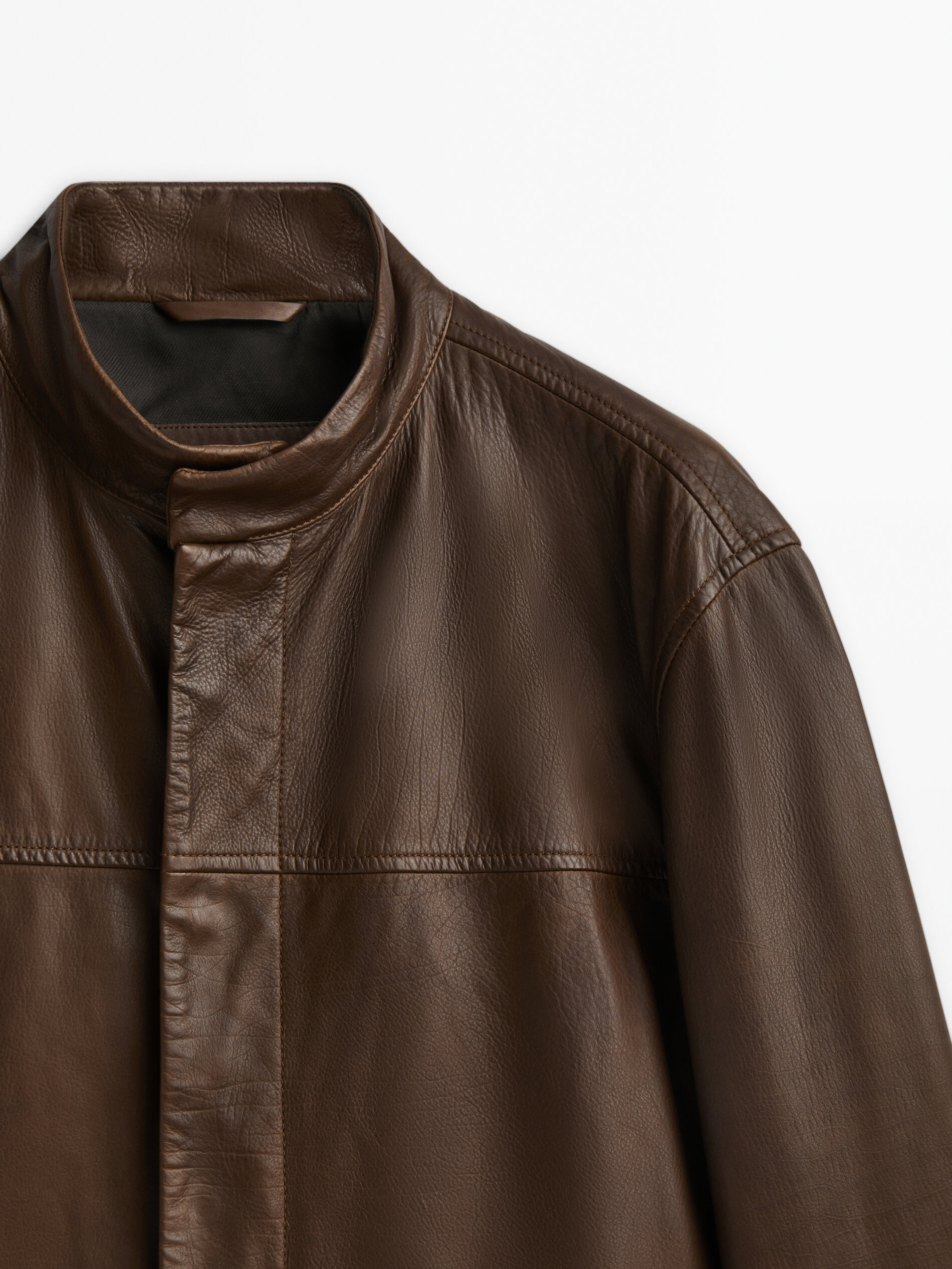 Massimo dutti leather jacket price shop