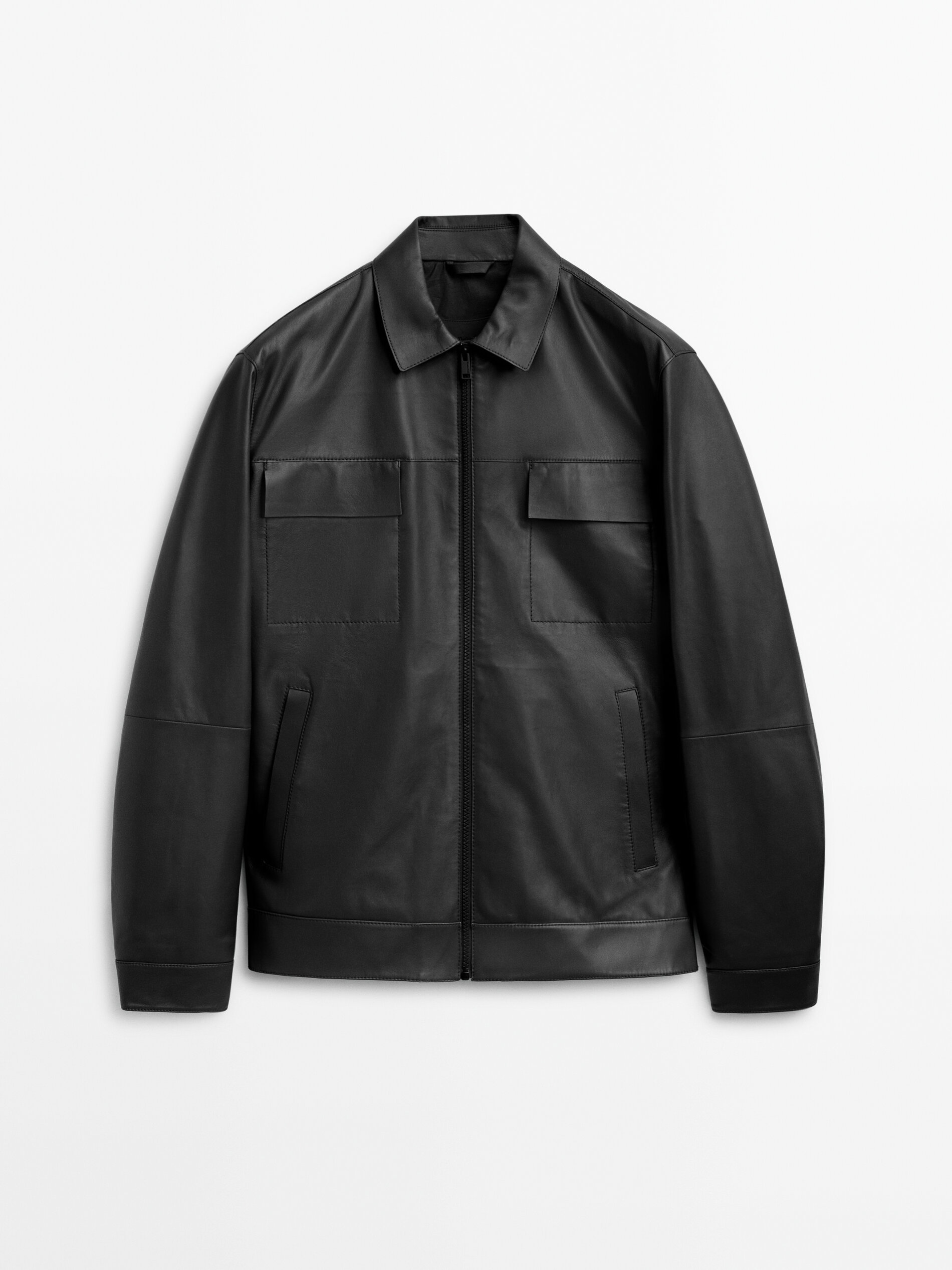 Black nappa leather jacket with pockets Black Skirts Massimo