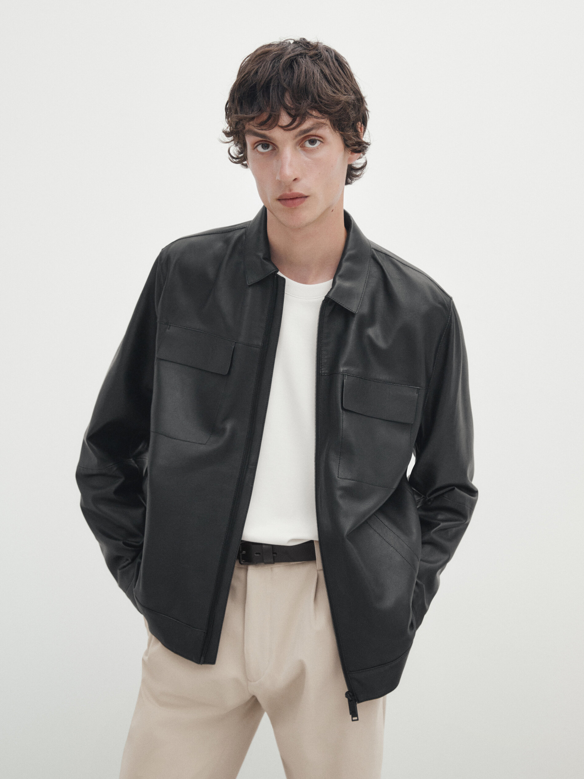 Nappa leather deals jacket massimo dutti
