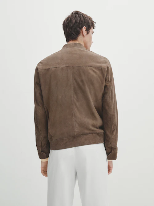$349 Massimo Dutti Men's Beige Suede Jacket With Detachable Hood S