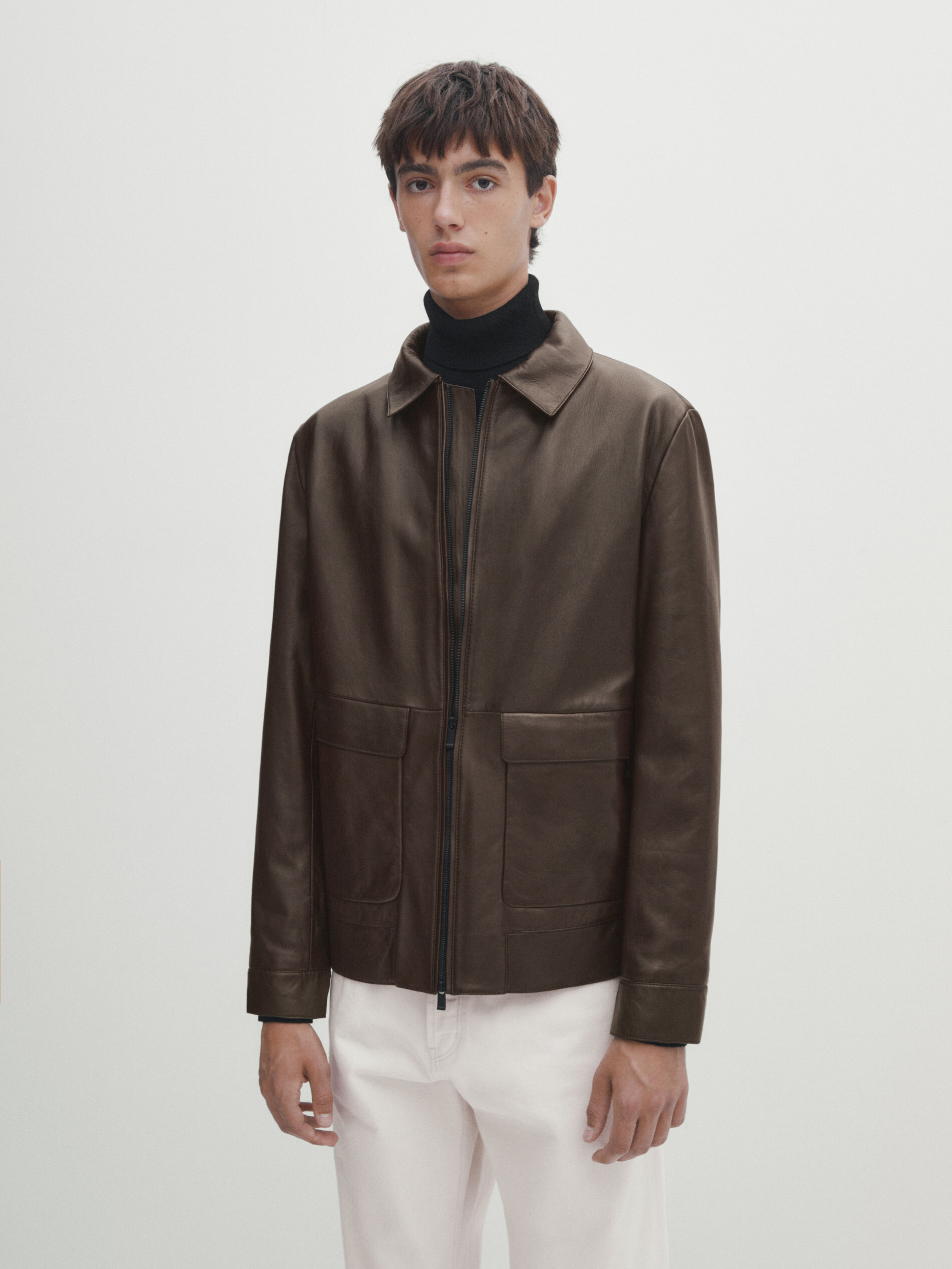 Nappa leather shop bomber jacket