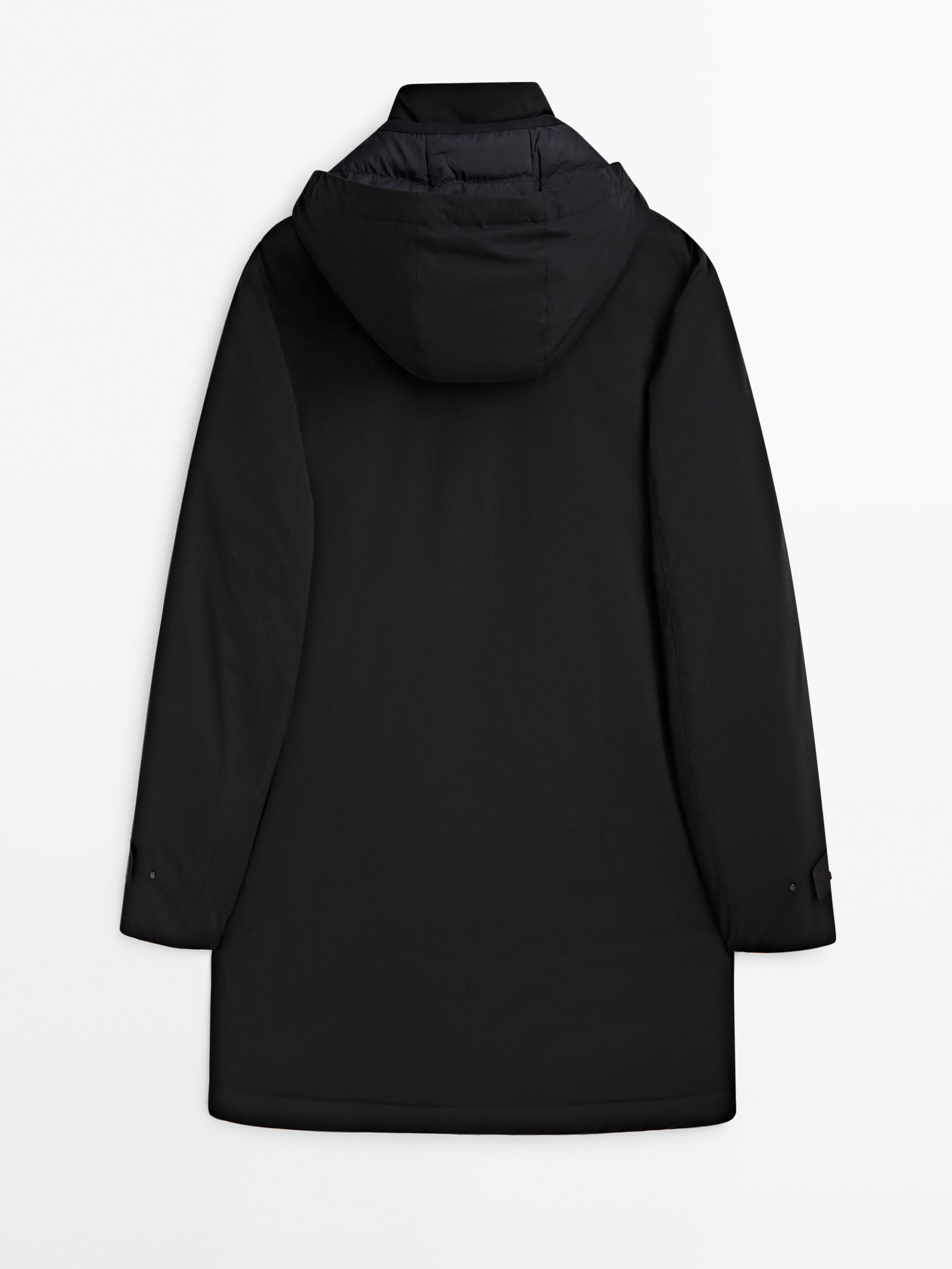 Navy blue hooded coat sales
